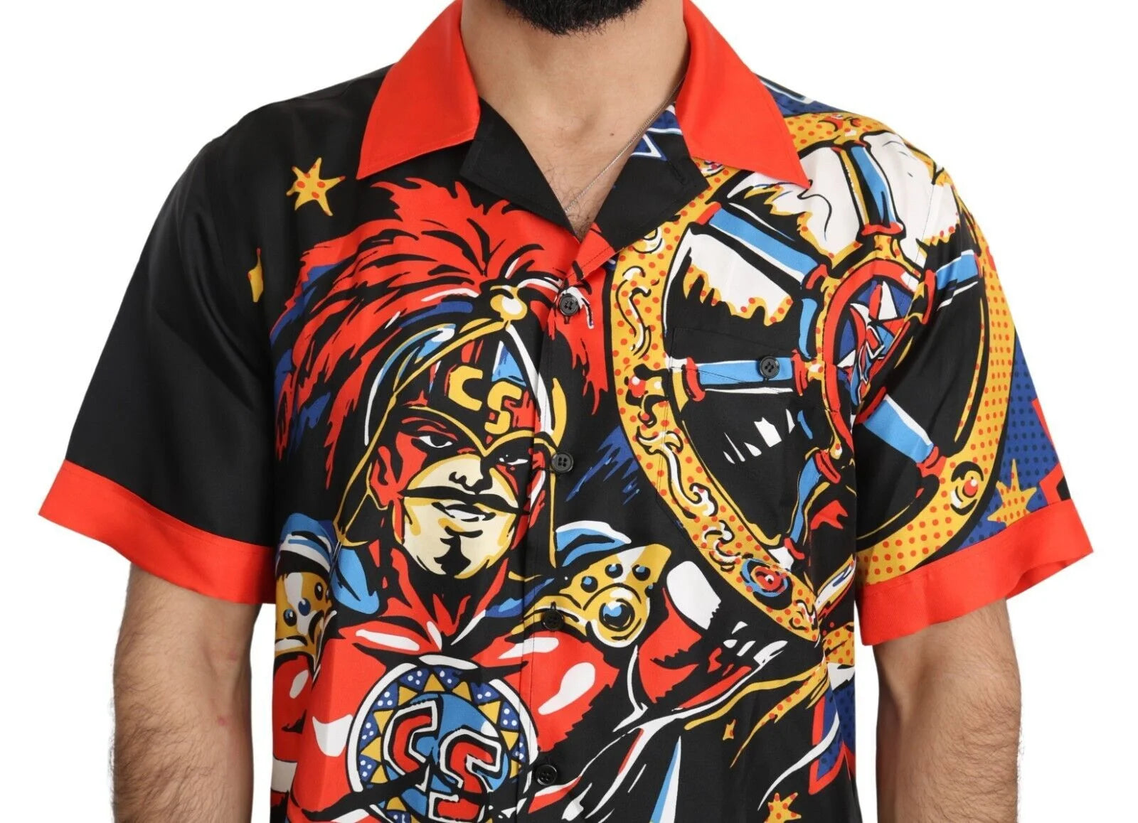 Dolce & Gabbana Multicolor Printed Short Sleeves Casual Shirt - IT38 | XS - Shirts
