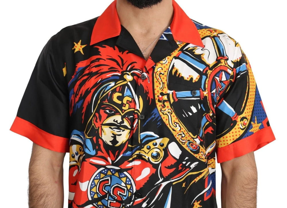 Dolce & Gabbana Multicolor Printed Short Sleeves Casual Shirt - IT38 | XS - Shirts