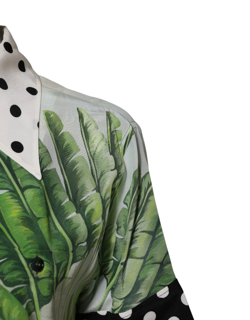 Dolce & Gabbana Multicolor Printed Silk Collared Shirt Top - IT36|XXS - Blouses