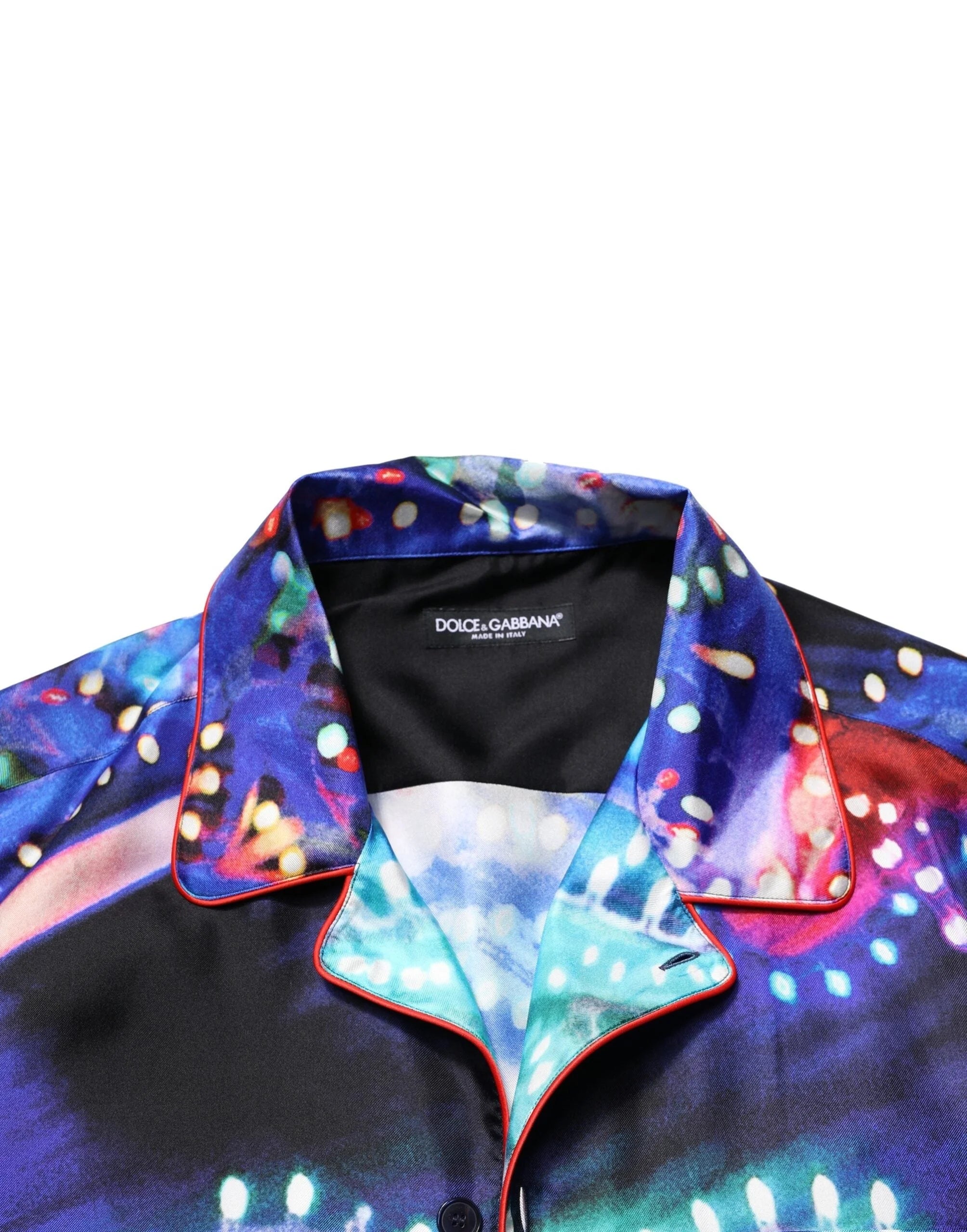 Dolce & Gabbana Multicolor Printed Silk Lounge Casual Shirt - Shirts