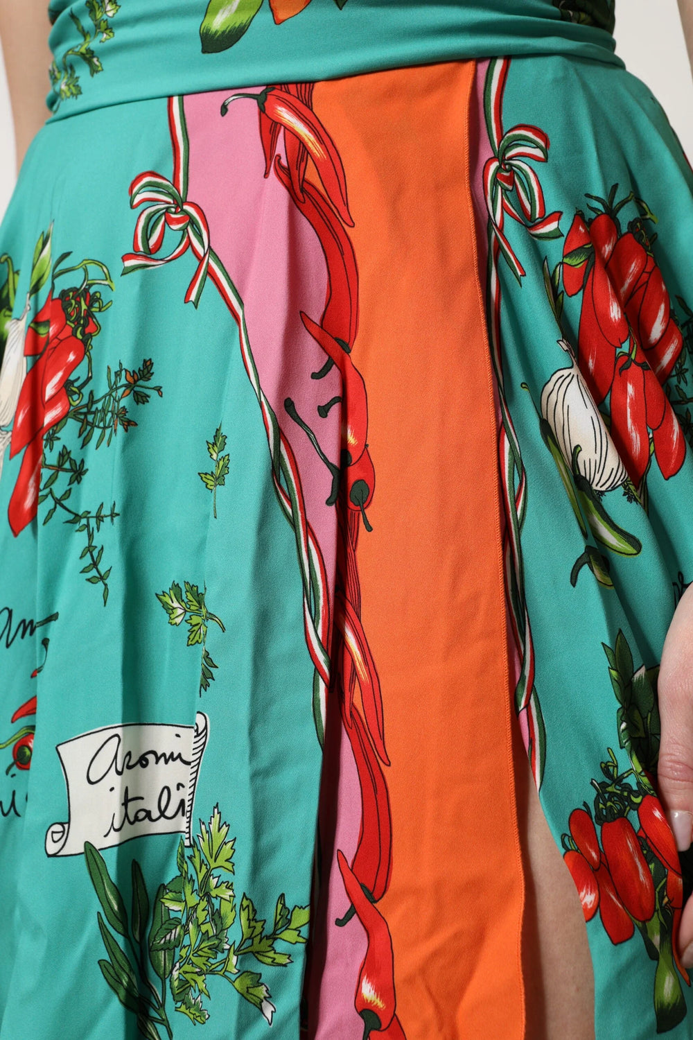 Dolce & Gabbana Multicolor Printed Silk Sleeveless Midi Dress - Dresses