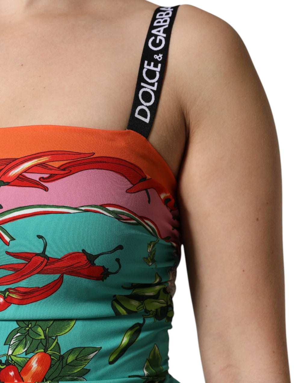 Dolce & Gabbana Multicolor Printed Silk Sleeveless Midi Dress - Dresses