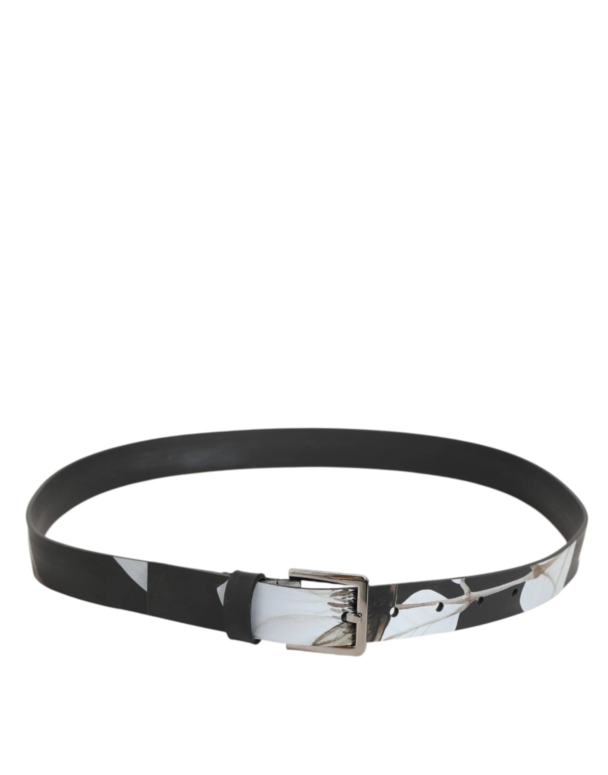 Dolce & Gabbana Multicolor PVC Floral Silver Buckle Men Belt - 90 cm / 36 Inches - Belts