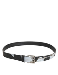 Dolce & Gabbana Multicolor PVC Floral Silver Buckle Men Belt - 90 cm / 36 Inches - Belts