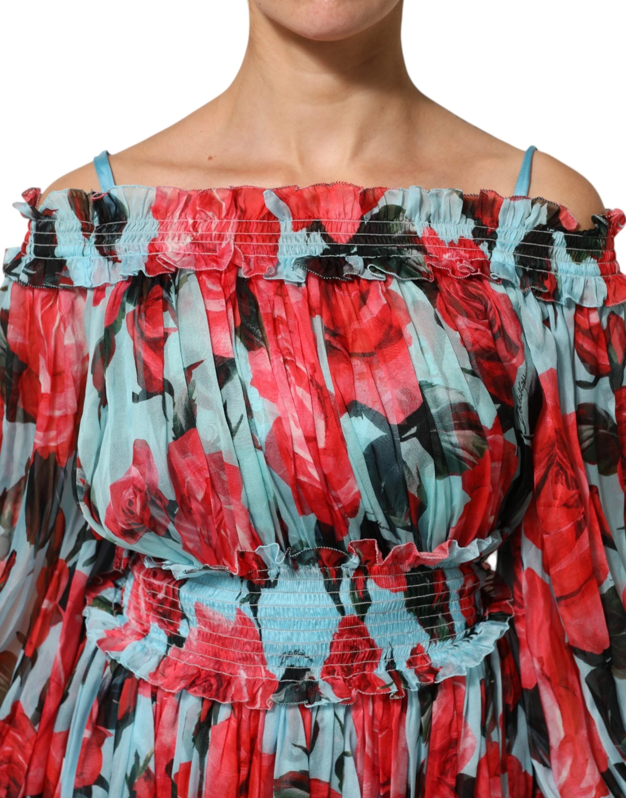 Dolce & Gabbana Multicolor Romantic Floral Silk Chiffon Dress - Dresses