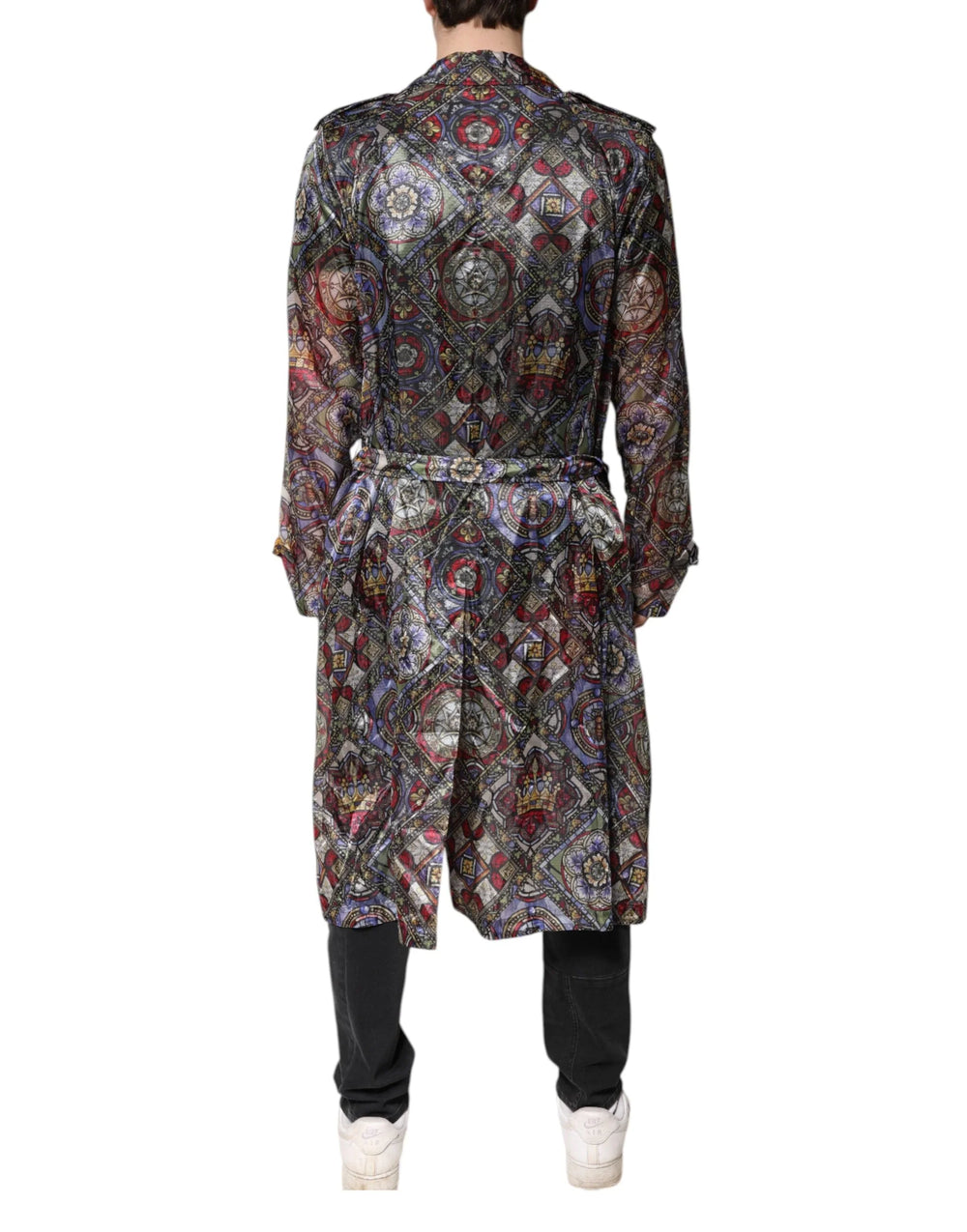 Dolce & Gabbana Multicolor Royal Bee Crown Trench Coat Jacket - IT48 | M - Trench Coats