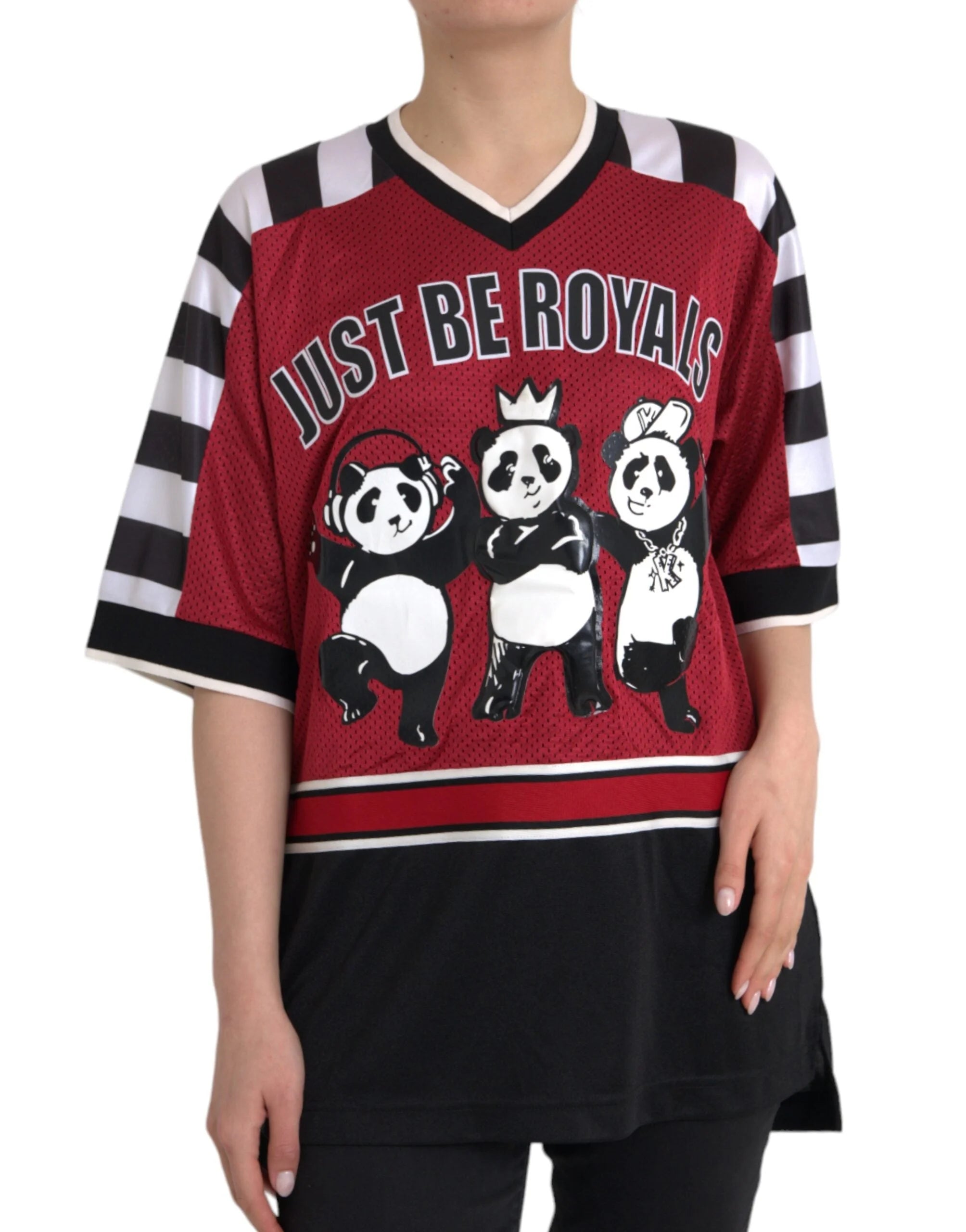 Dolce & Gabbana Multicolor Royals Panda Oversized T-shirt - IT46 | S - T-Shirts