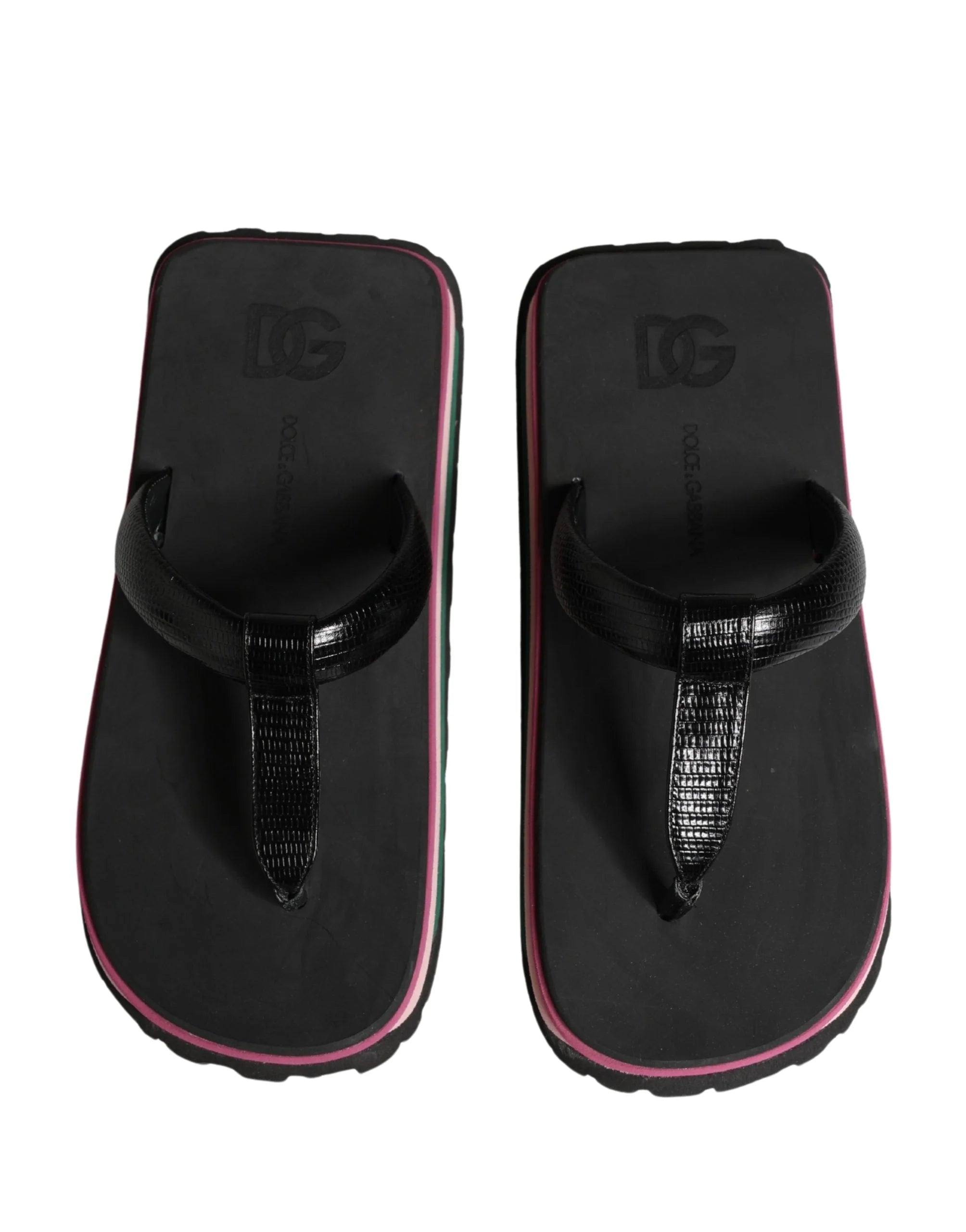 Dolce & Gabbana Multicolor Rubber Chunky Flip Flop Shoes - EU39/US8.5 - Sandals