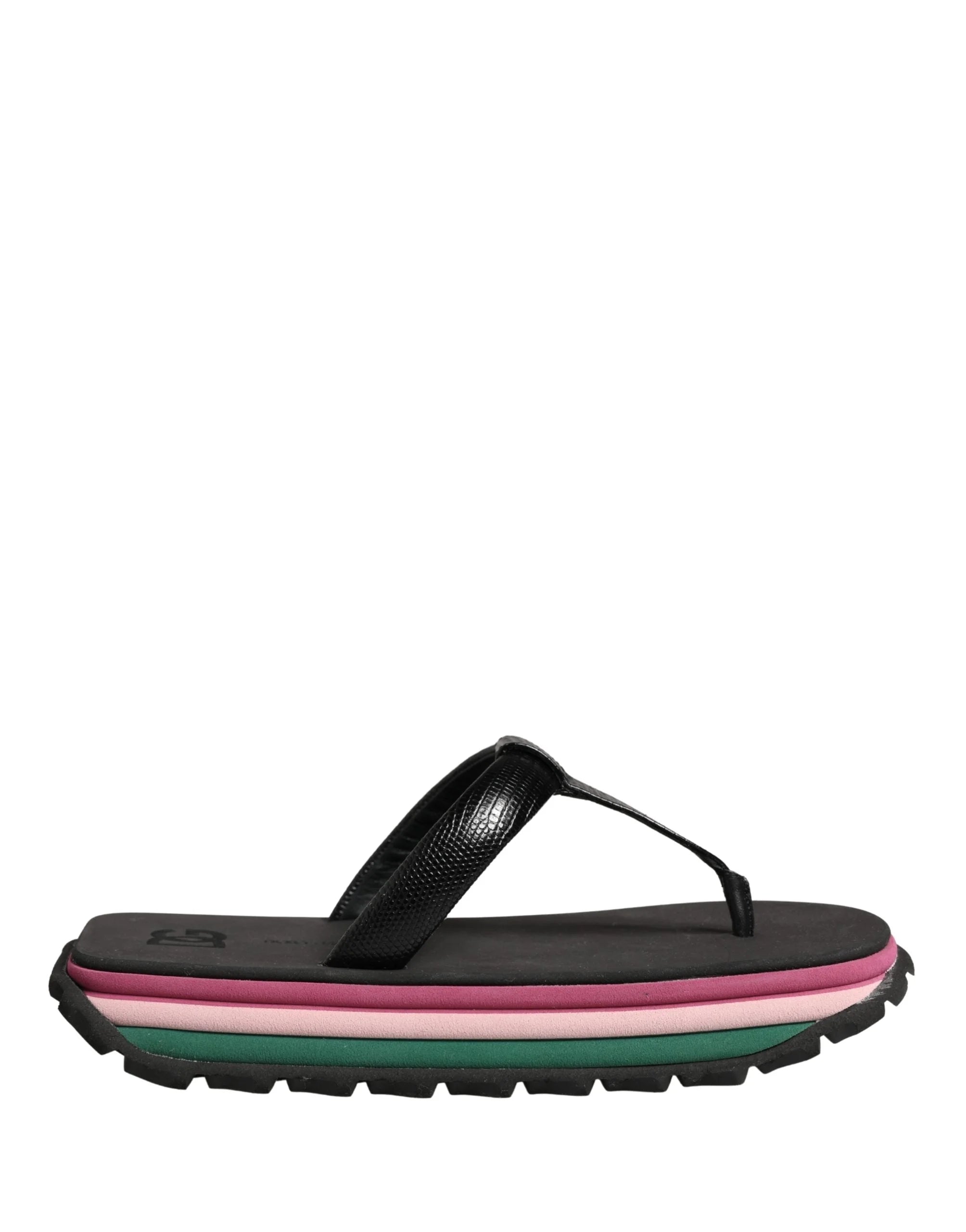 Dolce & Gabbana Multicolor Rubber Chunky Flip Flop Shoes - EU39/US8.5 - Sandals