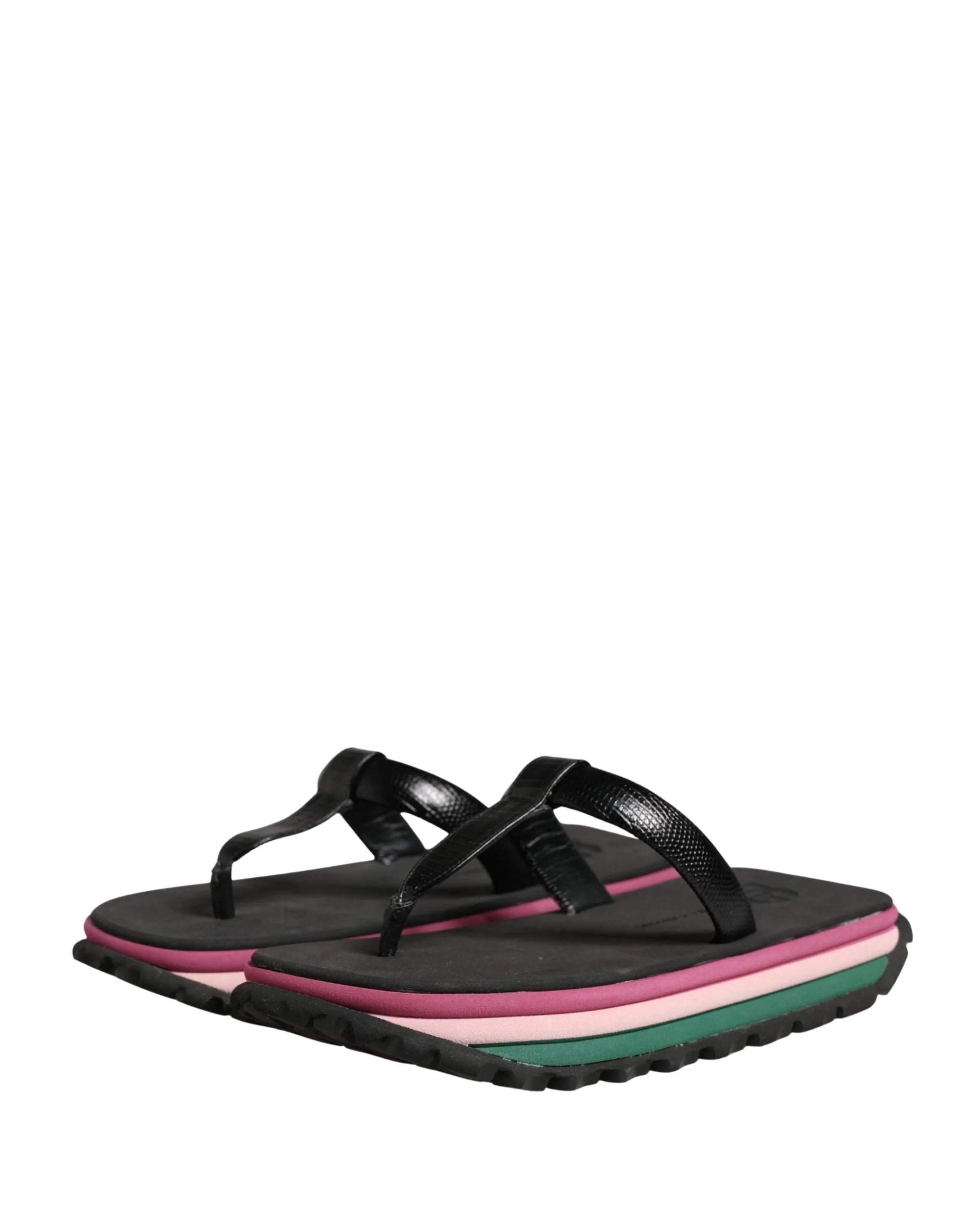 Dolce & Gabbana Multicolor Gumové Platformné Sandale - EU39/US8.5