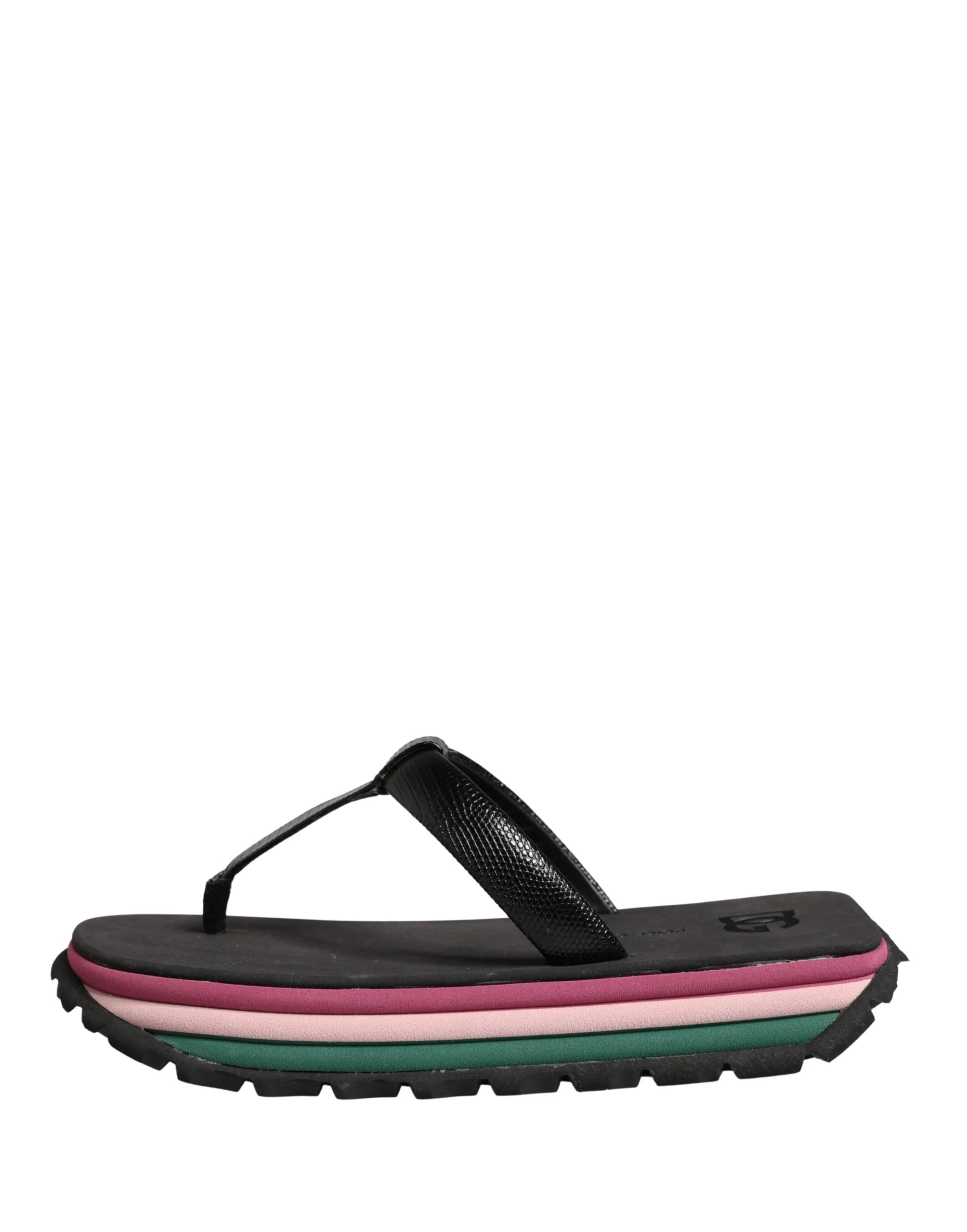 Dolce & Gabbana Multicolor Rubber Chunky Flip Flop Shoes - EU39/US8.5 - Sandals