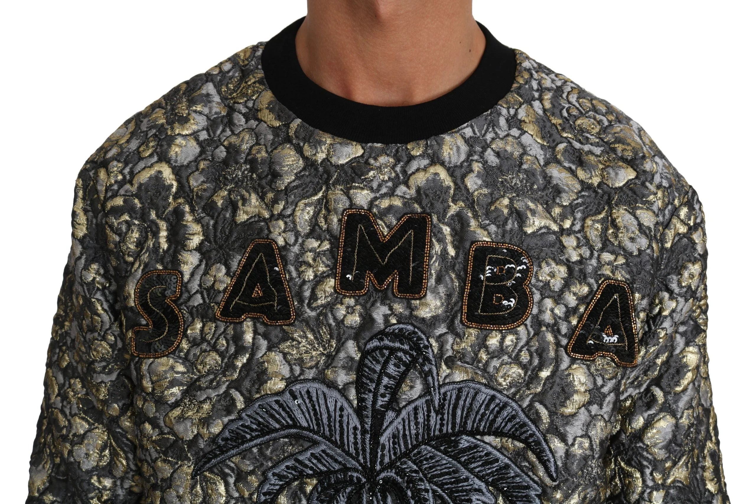Dolce & Gabbana Multicolor SAMBA Jacquard Palmtree Pullover Sweater - IT46 | S - Sweaters