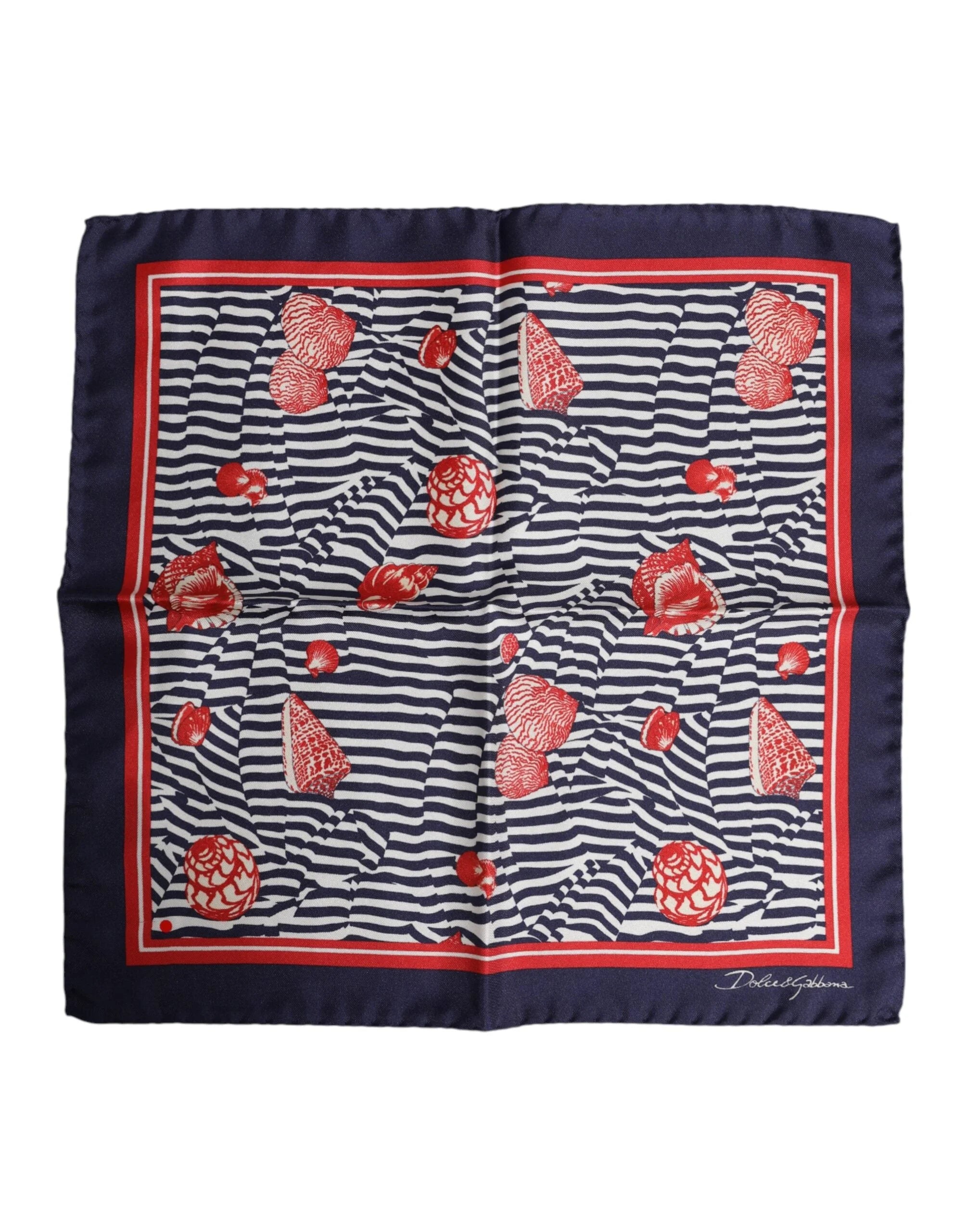 Dolce & Gabbana Multicolor Seashells Square Men Foulard Scarf - Scarves & Shawls