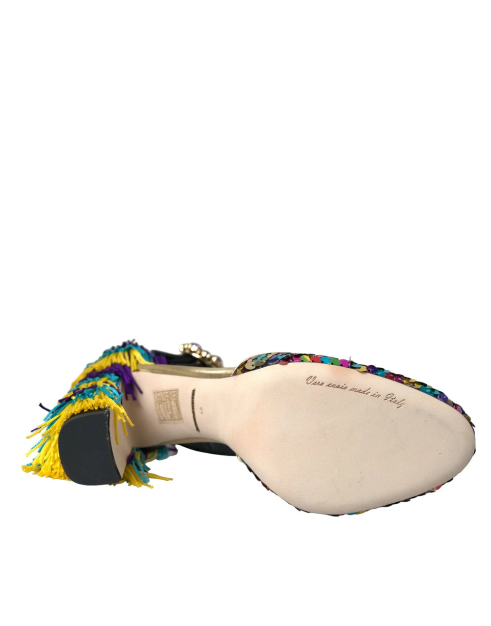 Dolce & Gabbana Multicolor Sequin Crystal Mary Jane Shoes - EU40/US9.5