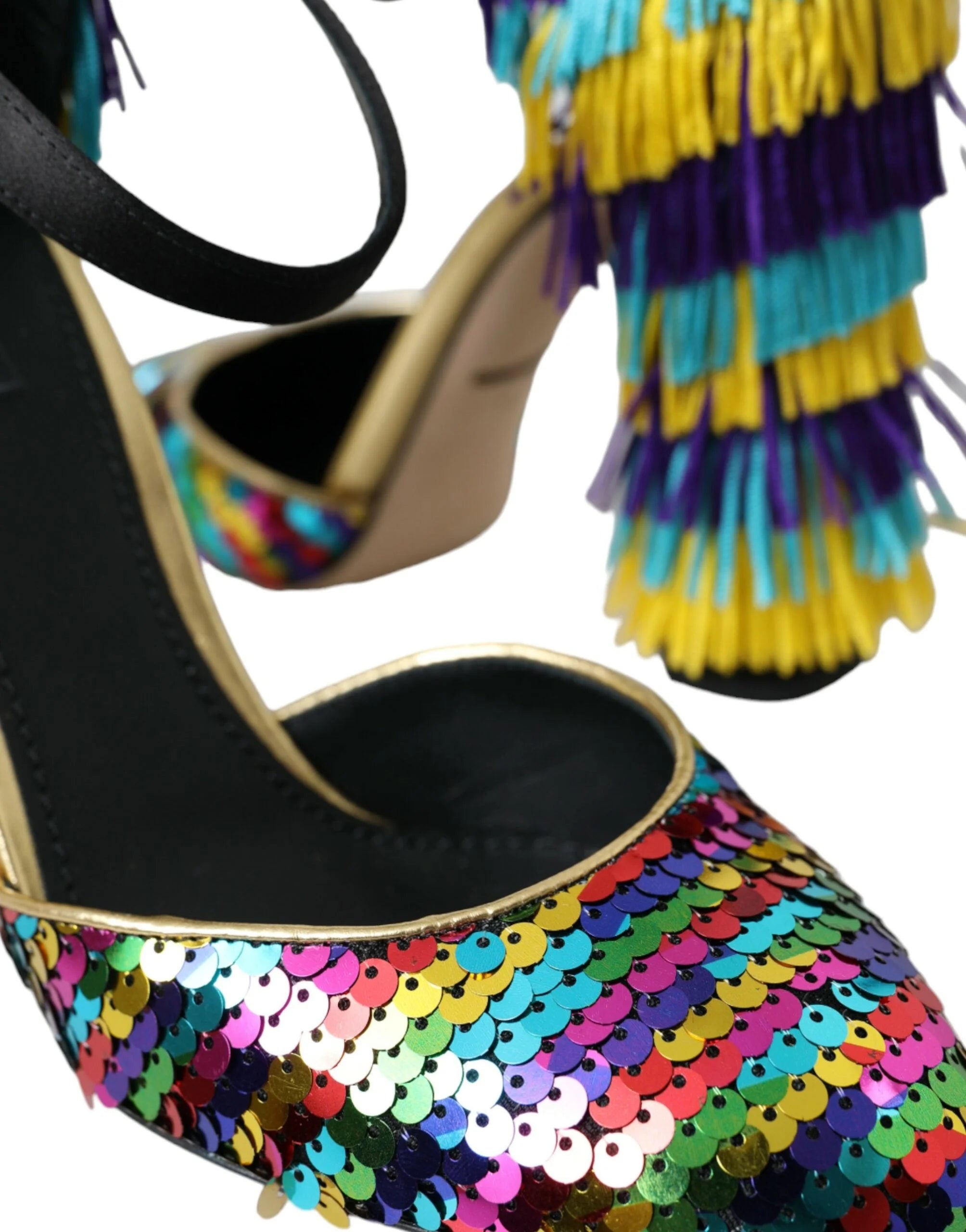 Dolce & Gabbana Multicolor Sequin Crystal Mary Jane Shoes - EU40/US9.5