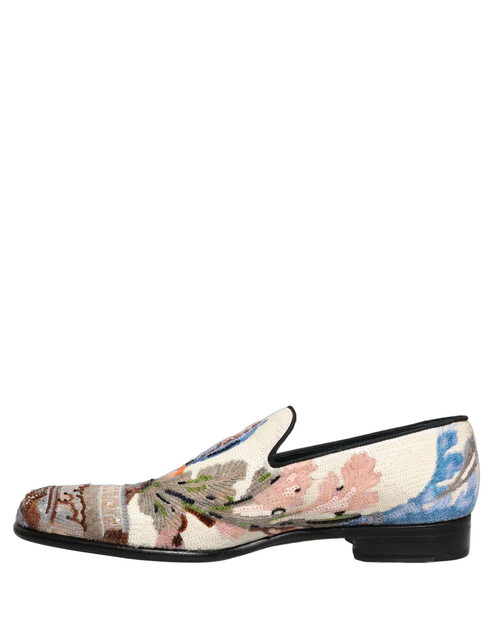Dolce & Gabbana Multicolor Sequin Embroidered Loafers Shoes - EU44/US11