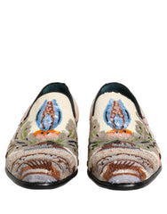 Dolce & Gabbana Multicolor Sequin Embroidered Loafers Shoes - EU44/US11