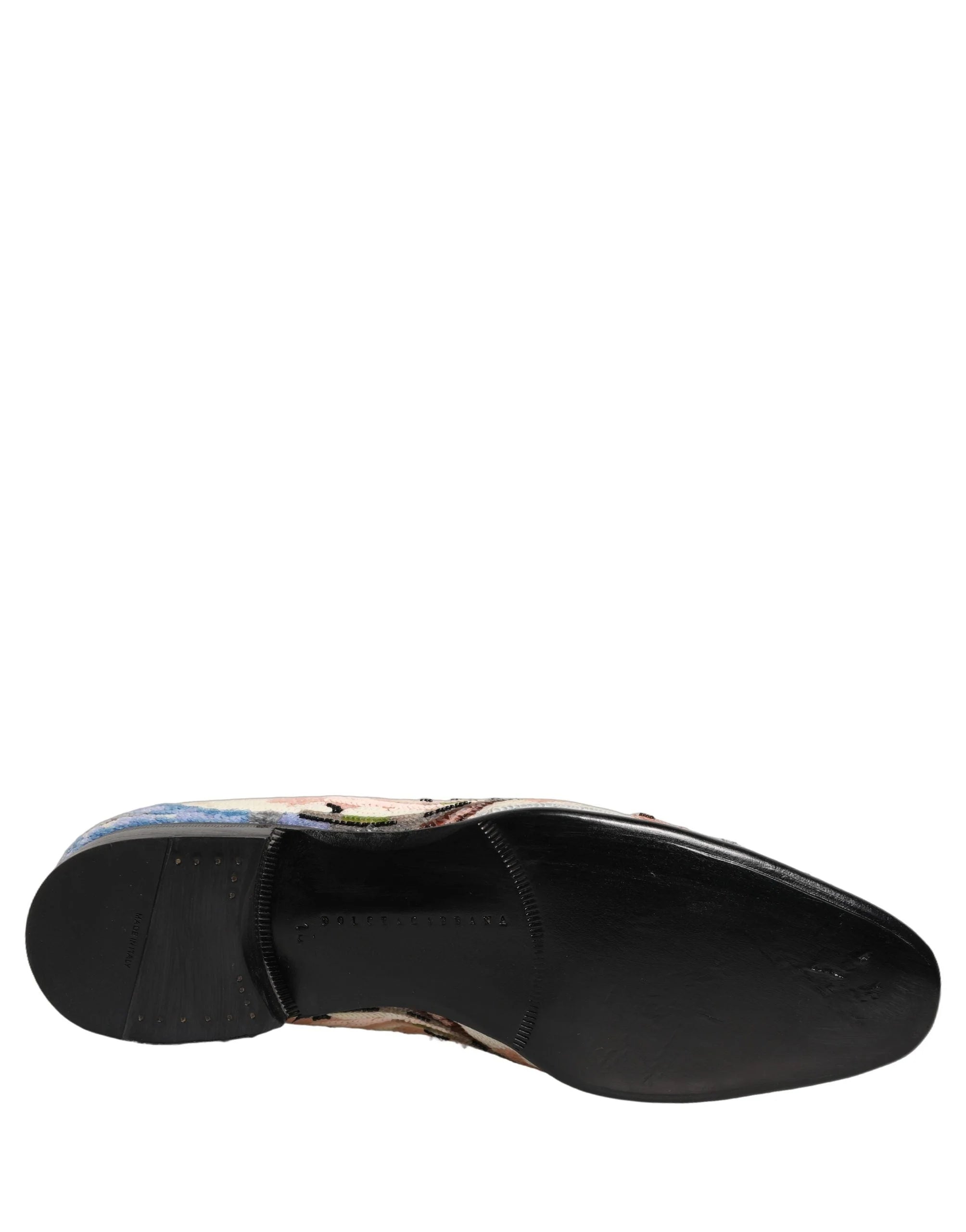 Dolce & Gabbana Multicolor Sequin Embroidered Loafers Shoes - EU44/US11