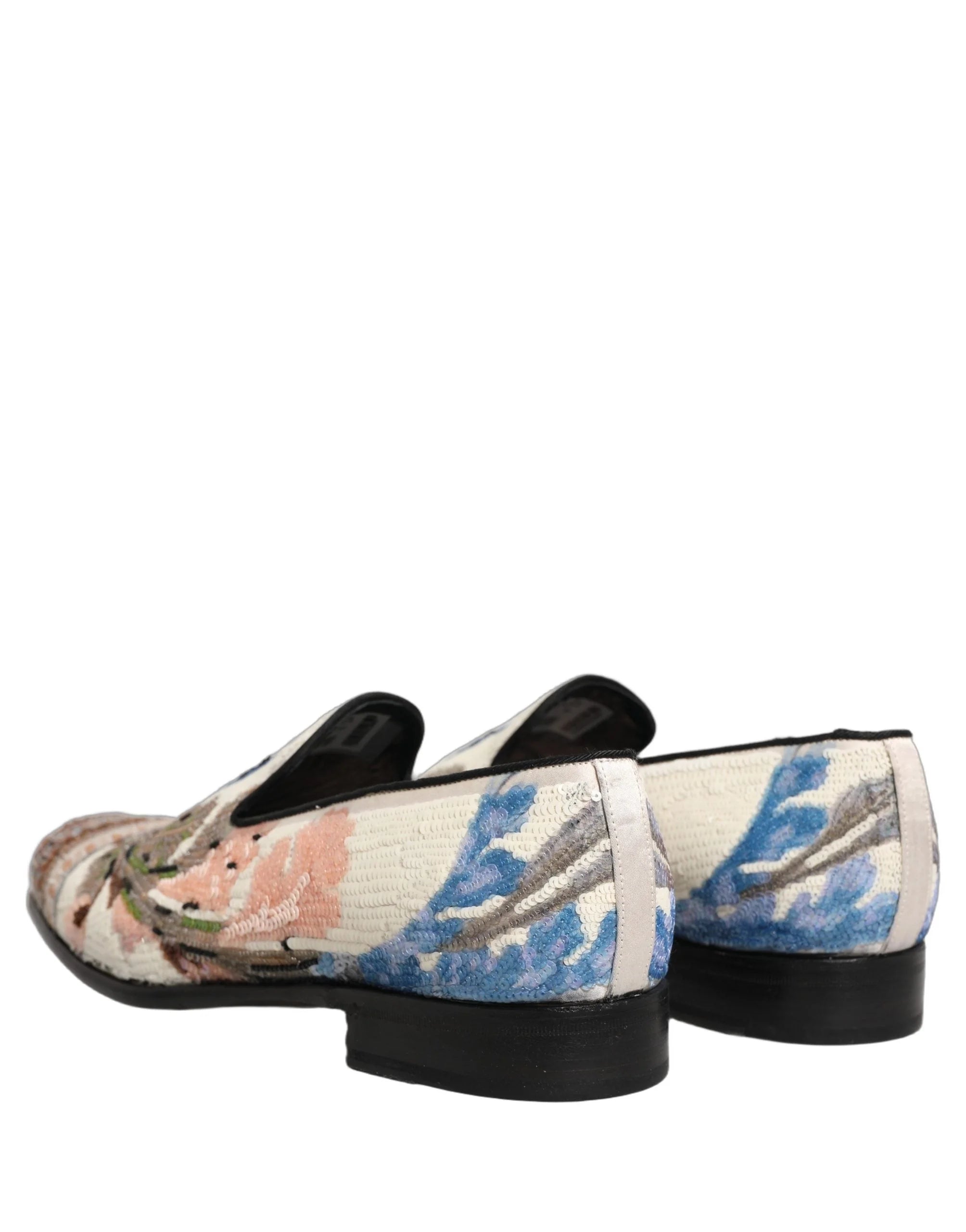 Dolce & Gabbana Multicolor Sequin Embroidered Loafers Shoes - EU44/US11