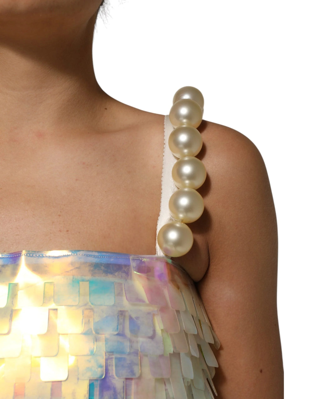 Dolce & Gabbana Multicolor Sequin Holographic Mini Dress - IT40|S - Dresses