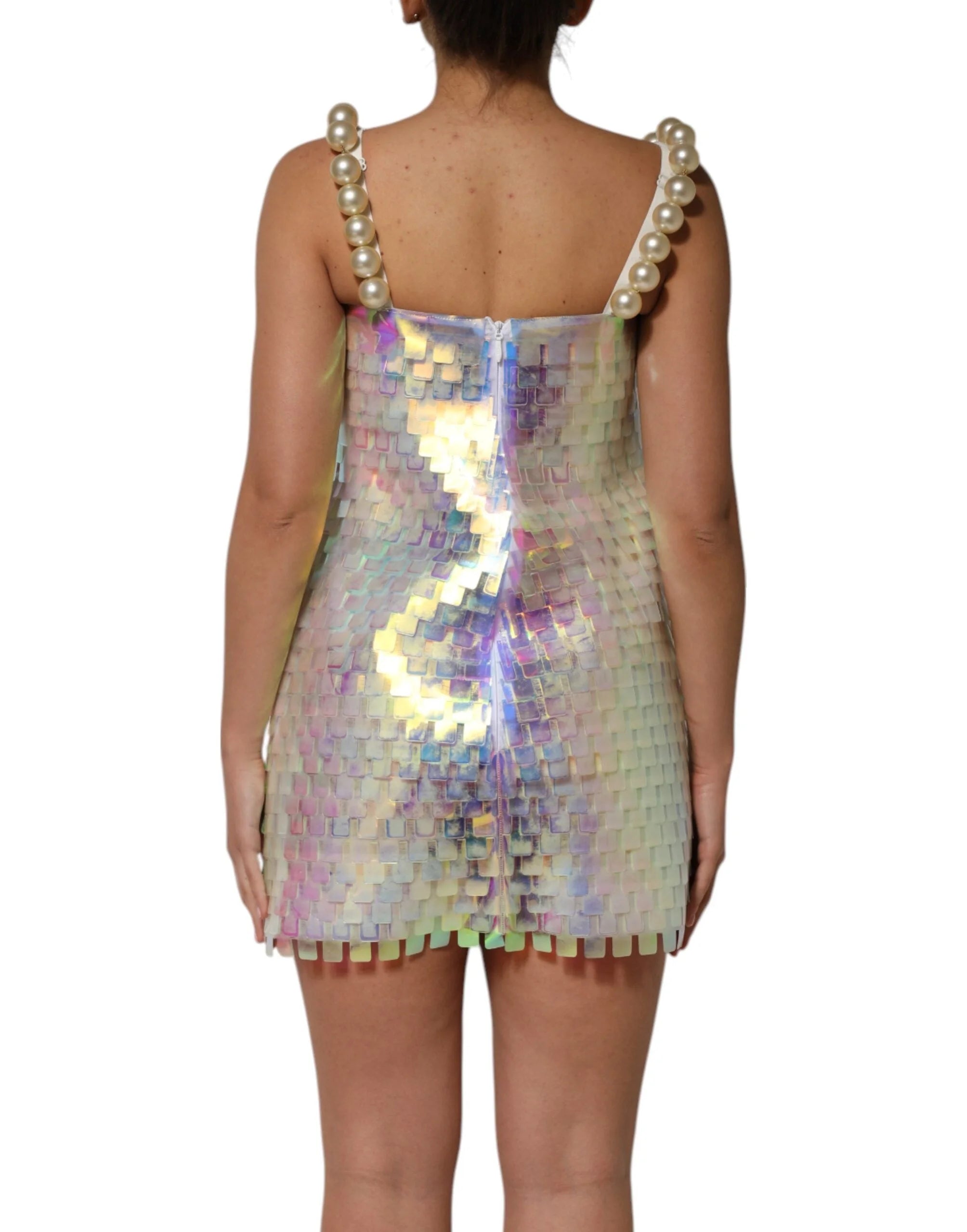 Dolce & Gabbana Multicolor Sequin Holographic Mini Dress - IT40|S - Dresses