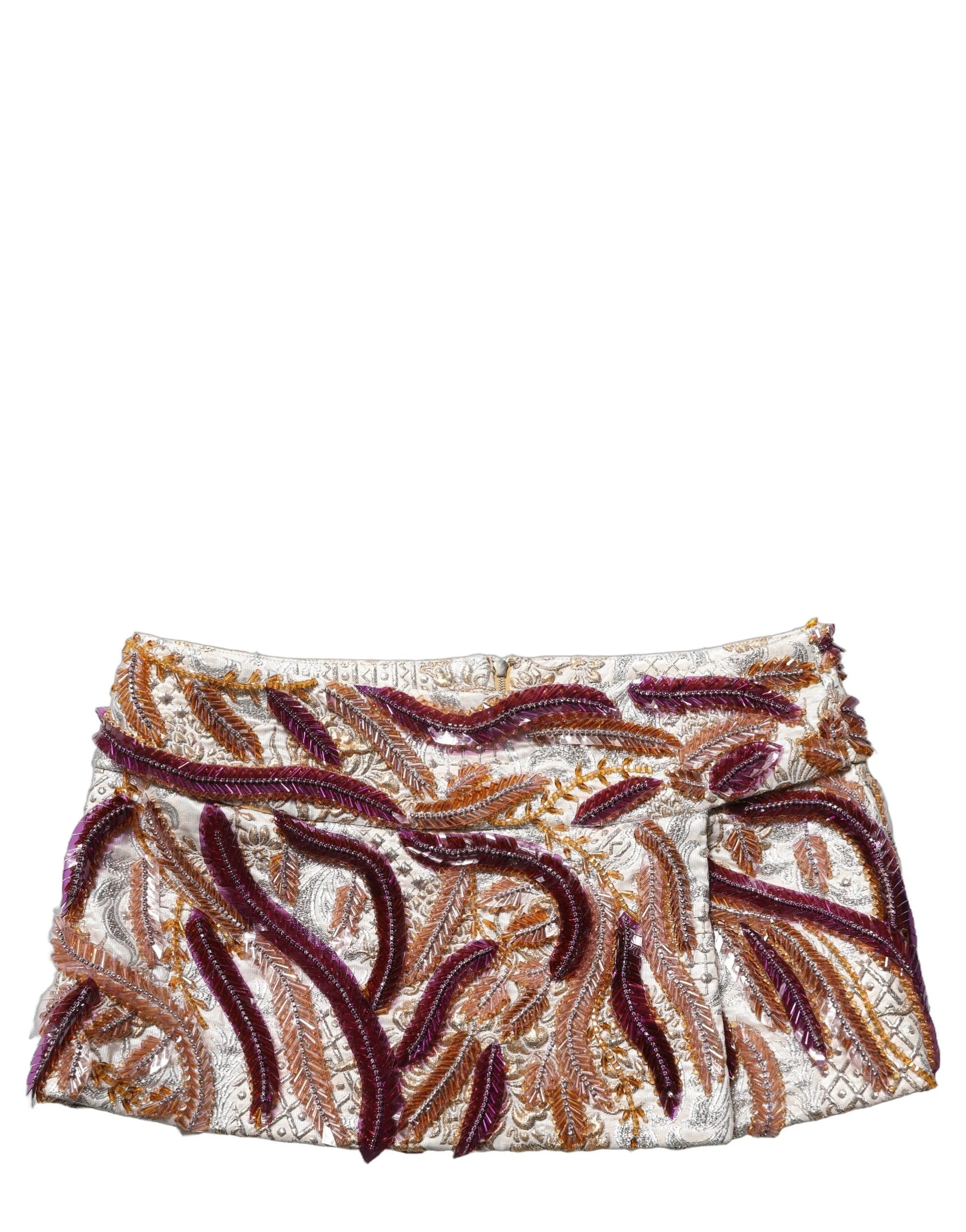 Dolce & Gabbana Multicolor Sequin MidWaist A-line Mini Skirt - IT40|S