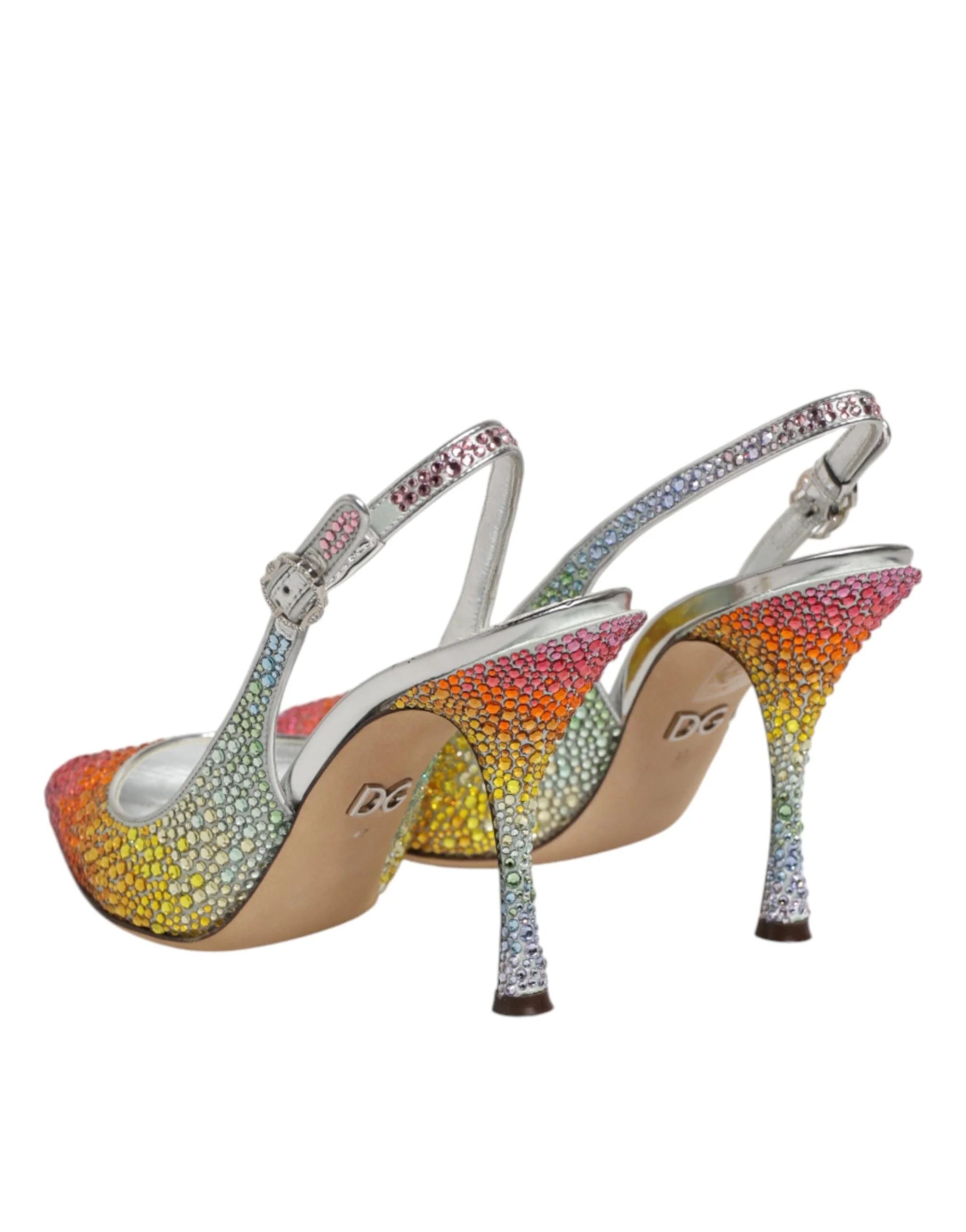 Dolce & Gabbana Multicolor Sequin Slingback Pumps Shoes - Heels