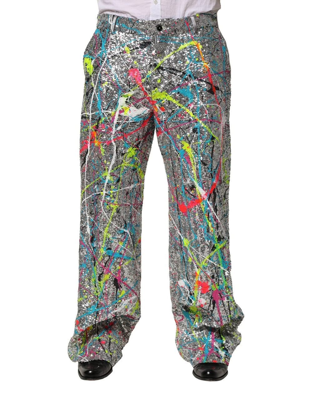 Dolce & Gabbana Multicolor Sequined Embellished Pants - Trousers