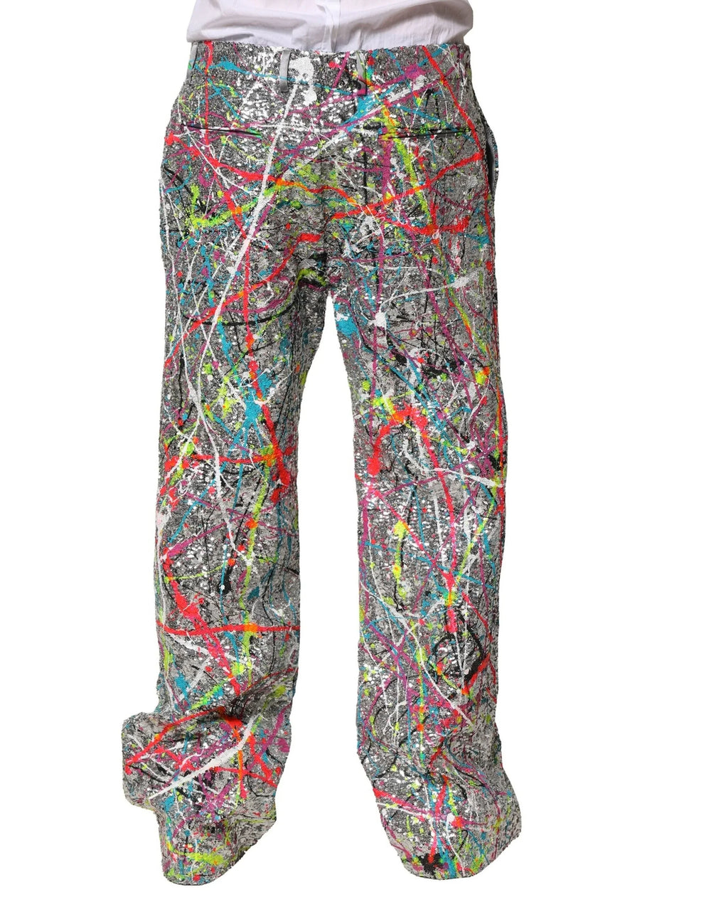 Dolce & Gabbana Multicolor Sequined Embellished Pants - Trousers