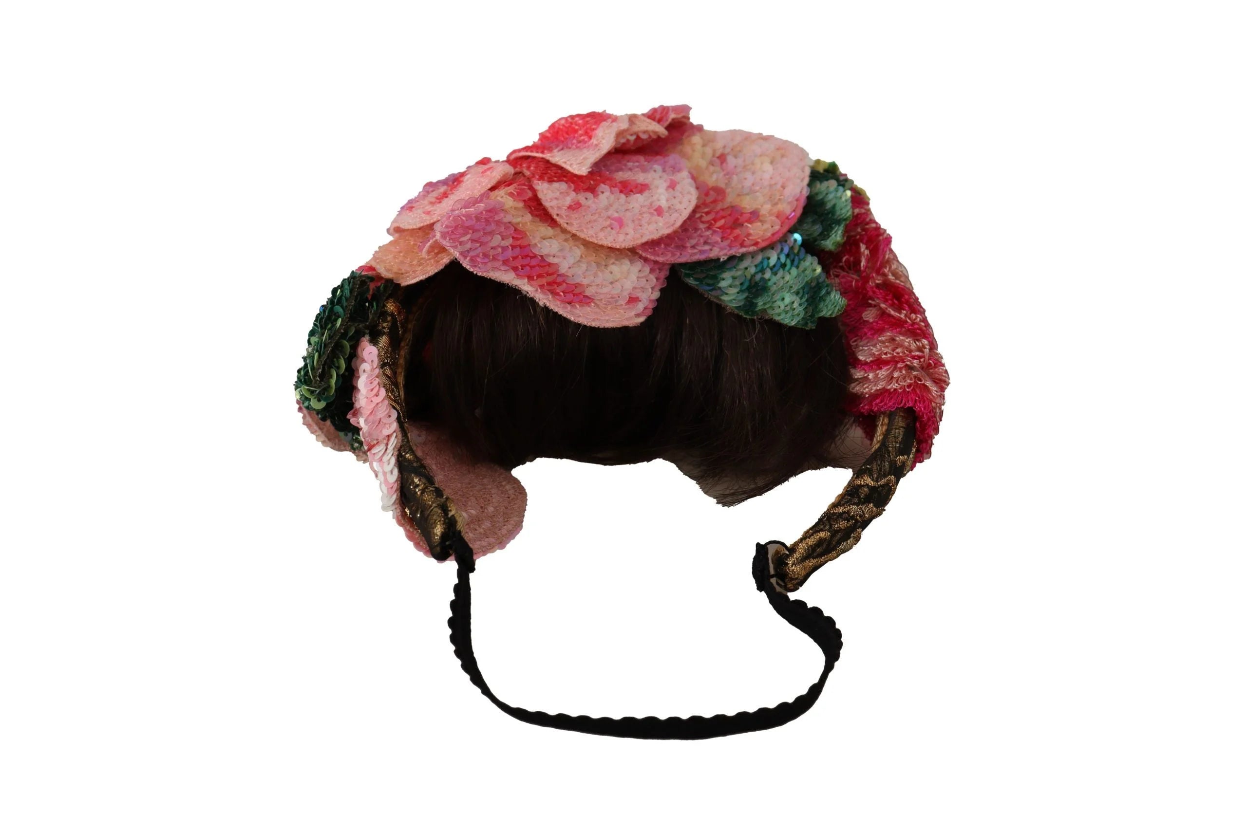 Dolce & Gabbana Multicolor Sequined Lurex Black Hair Headband - Headbands