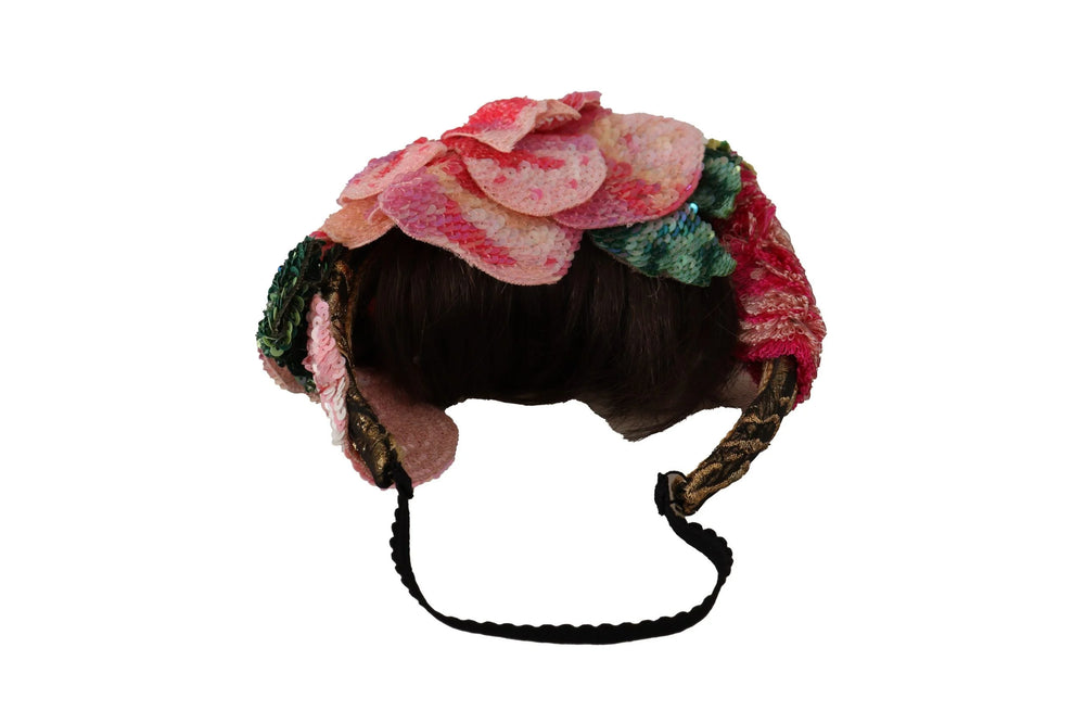 Dolce & Gabbana Multicolor Sequined Lurex Black Hair Headband - Headbands