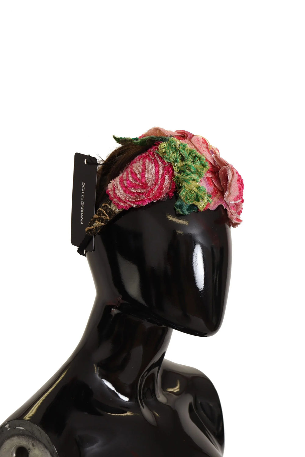Dolce & Gabbana Multicolor Sequined Lurex Black Hair Headband - Headbands
