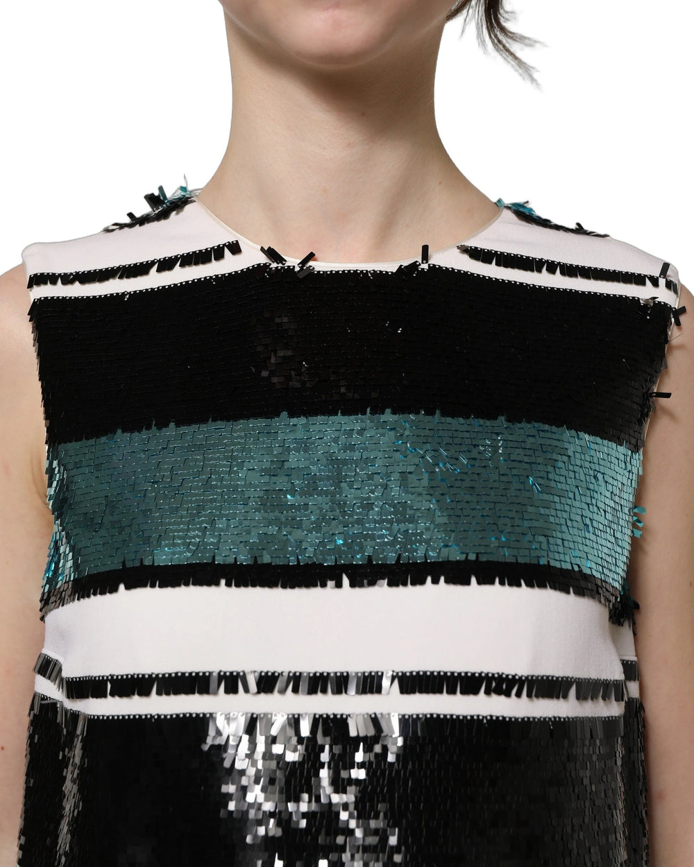 Dolce & Gabbana Multicolor Sequined Sleeveless Shift Dress - IT36|XXS