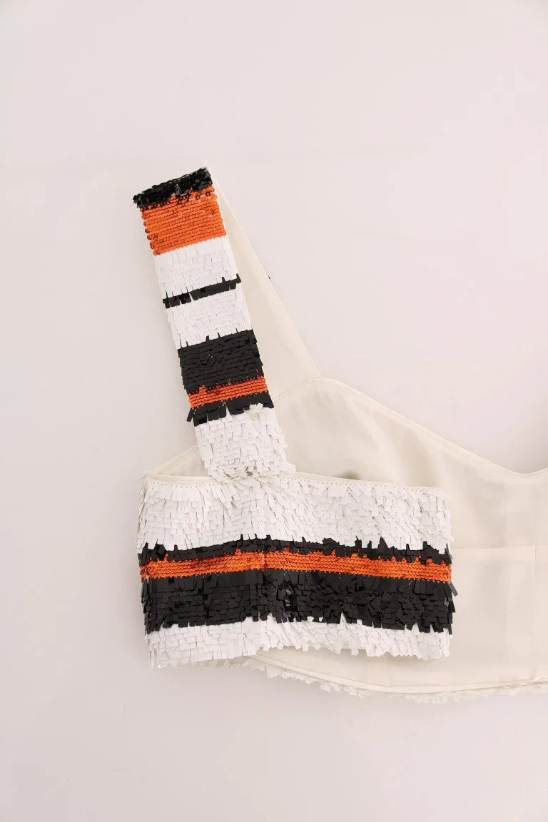 Dolce & Gabbana Multicolor Sequined Stretch Bustier Top - IT42|M - Tank Tops