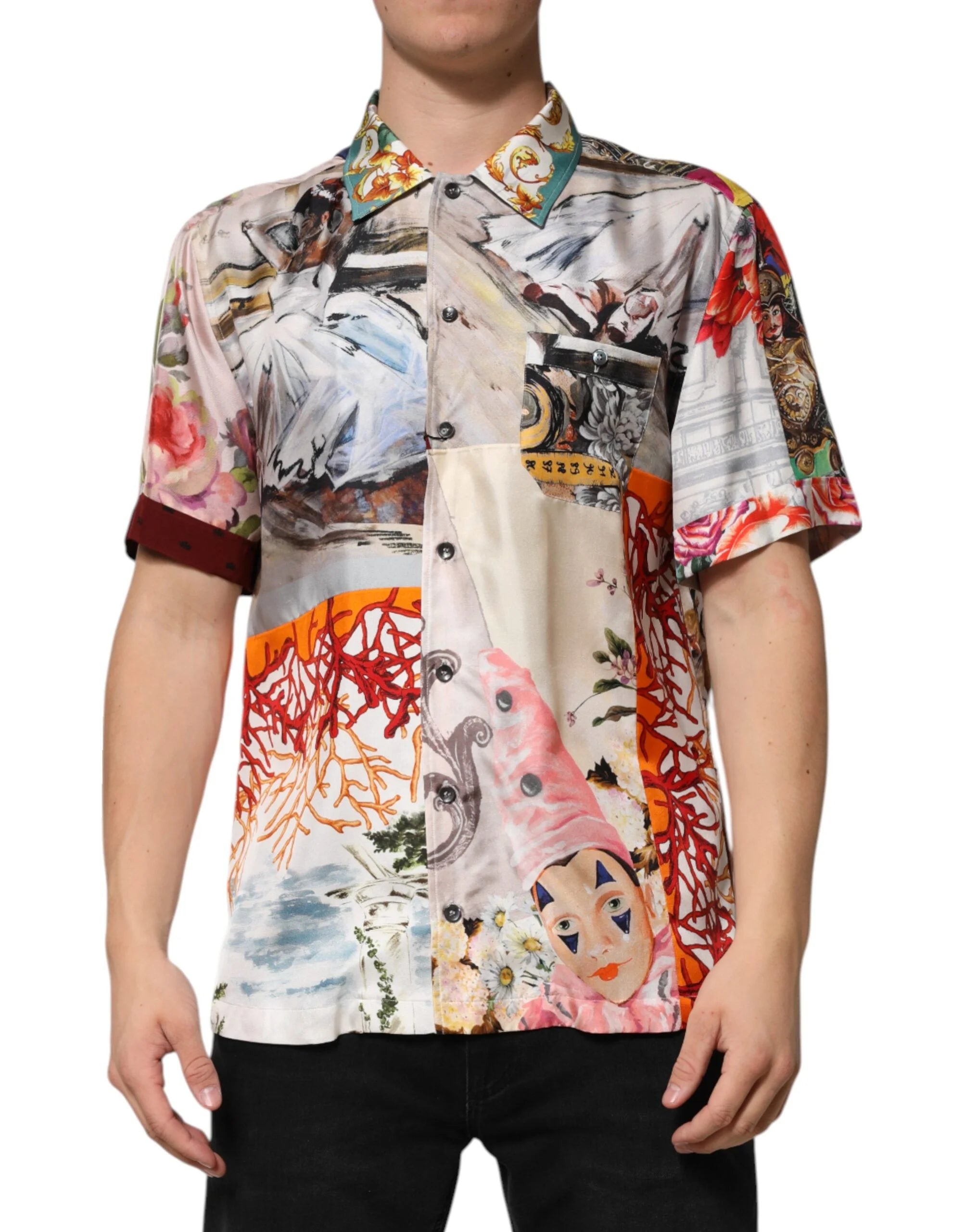 Dolce & Gabbana Multicolor Shell Print Hawaii Casual Shirt - IT39 | S