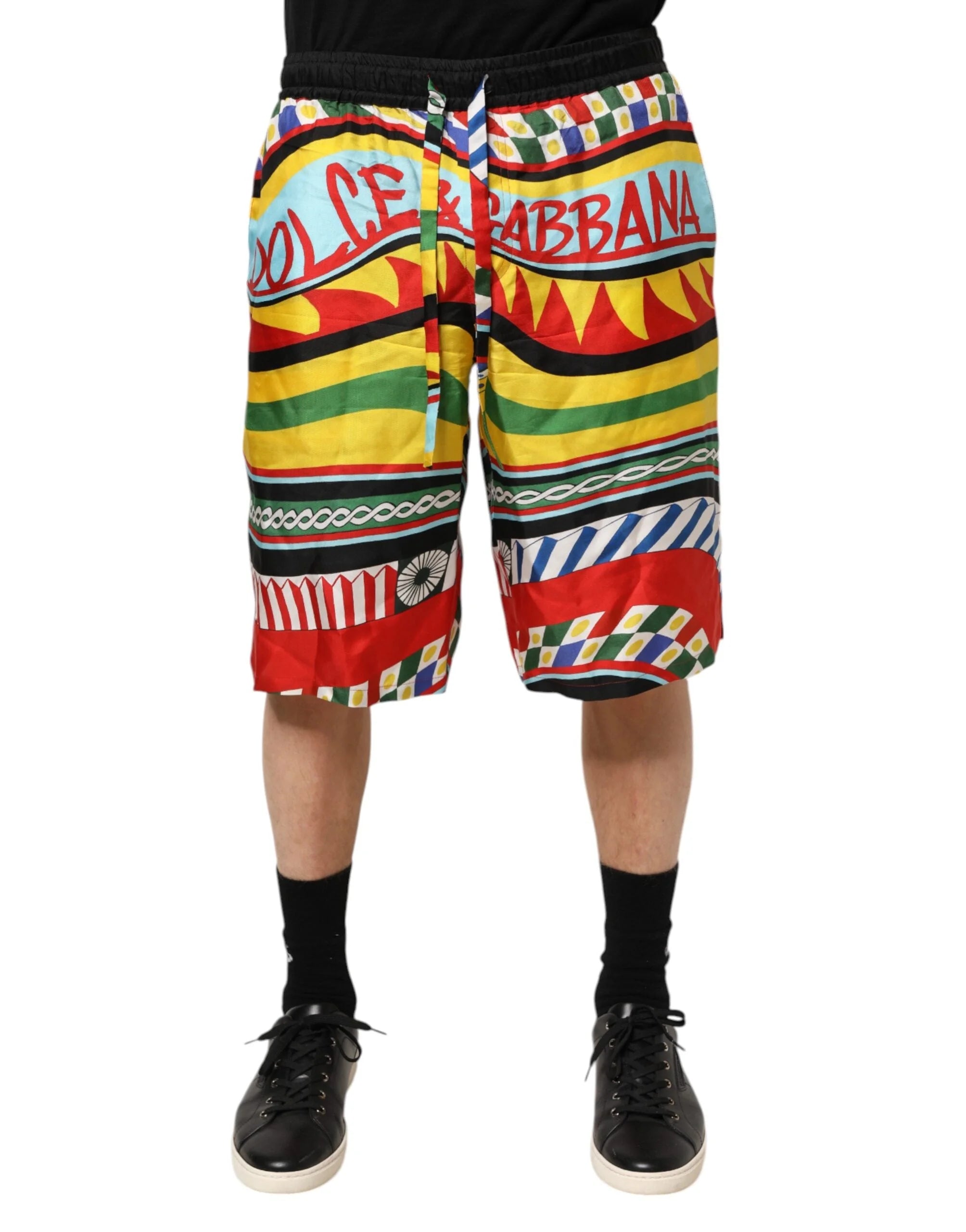 Dolce & Gabbana Multicolor Sicilian Carretto Shorts Swimwear - IT48 | M - Boardshorts