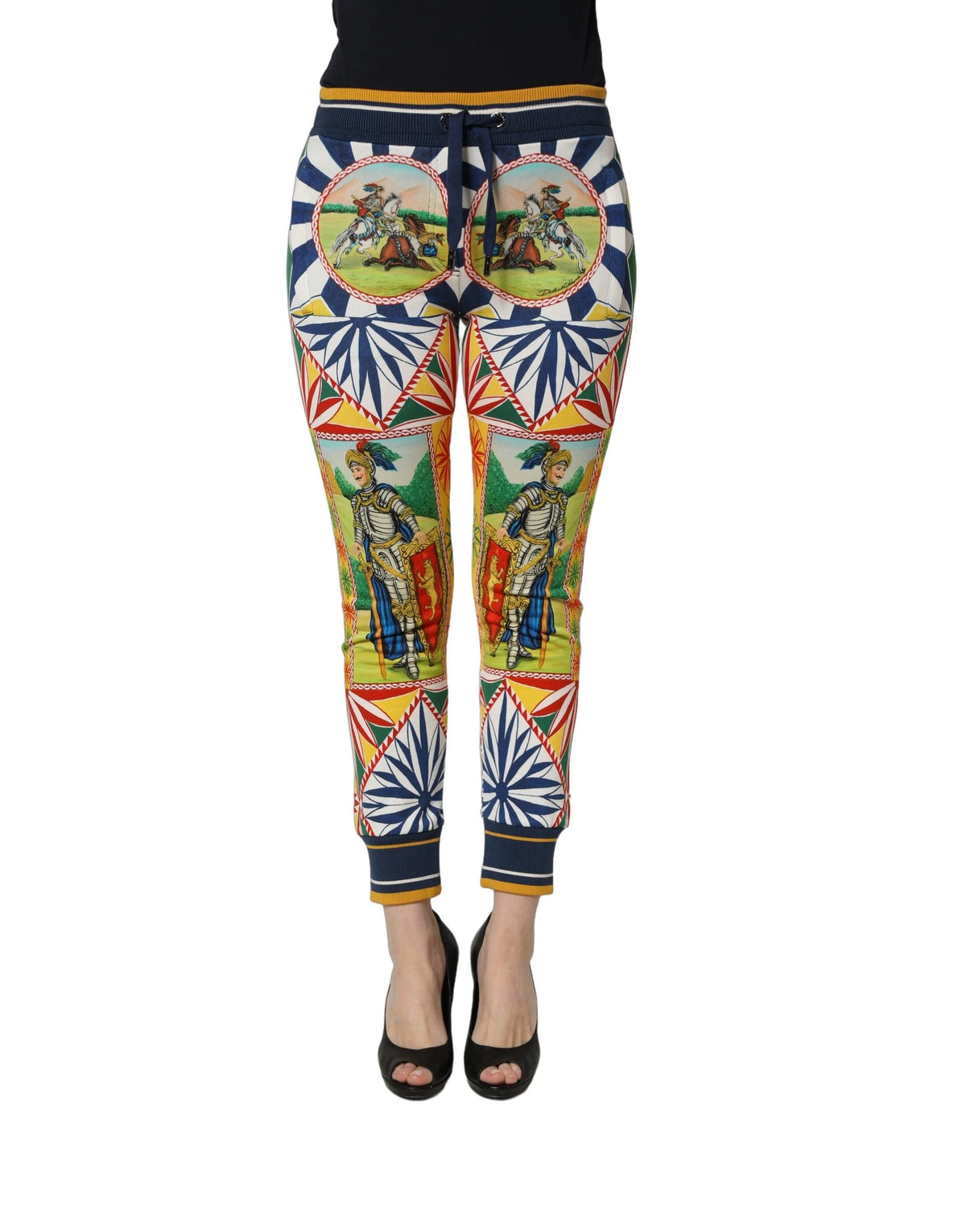 Dolce & Gabbana Multicolor Siciliano Saretto Joggers Pants - IT36|XXS