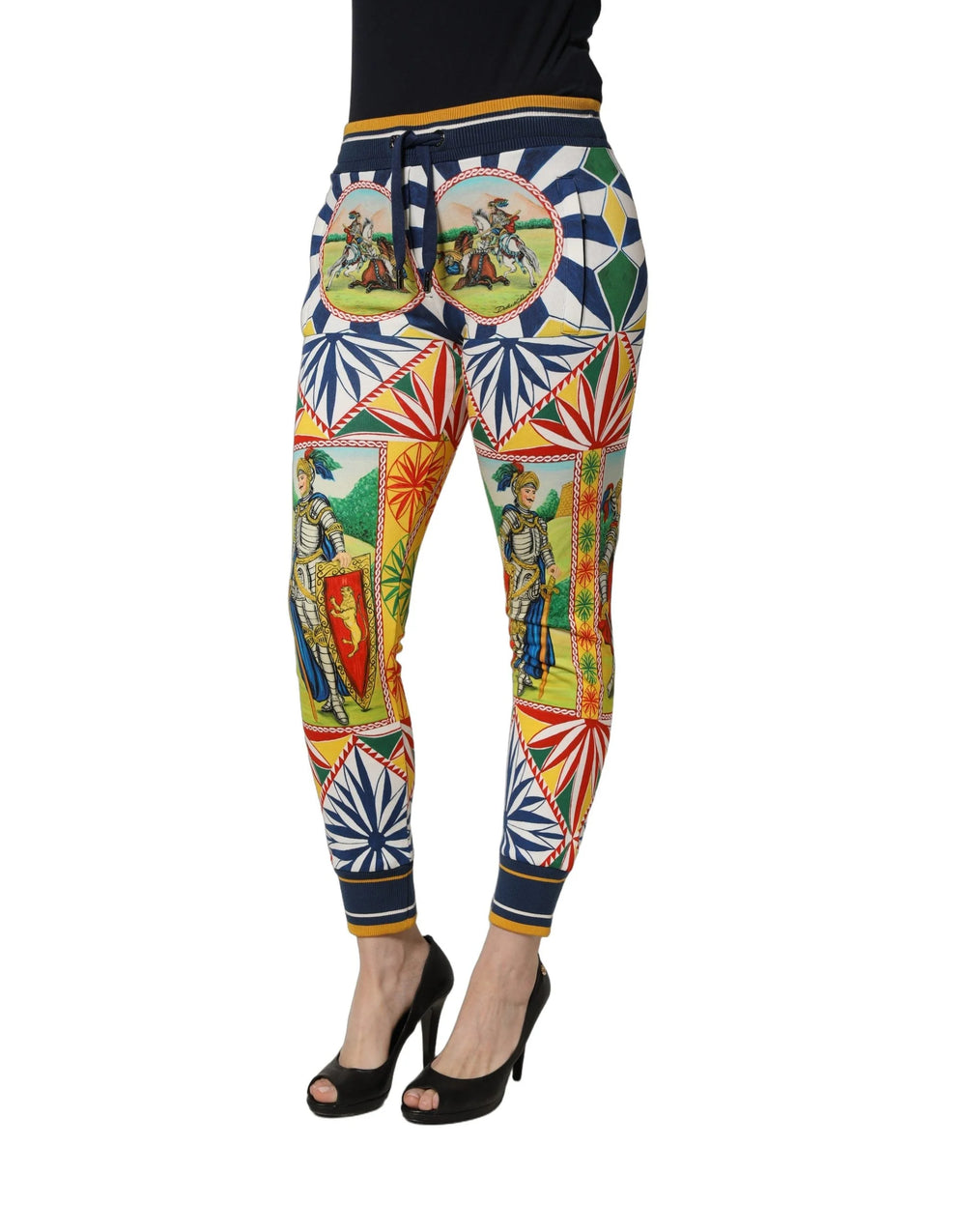 Dolce & Gabbana Multicolor Siciliano Saretto Joggers Pants - IT36|XXS