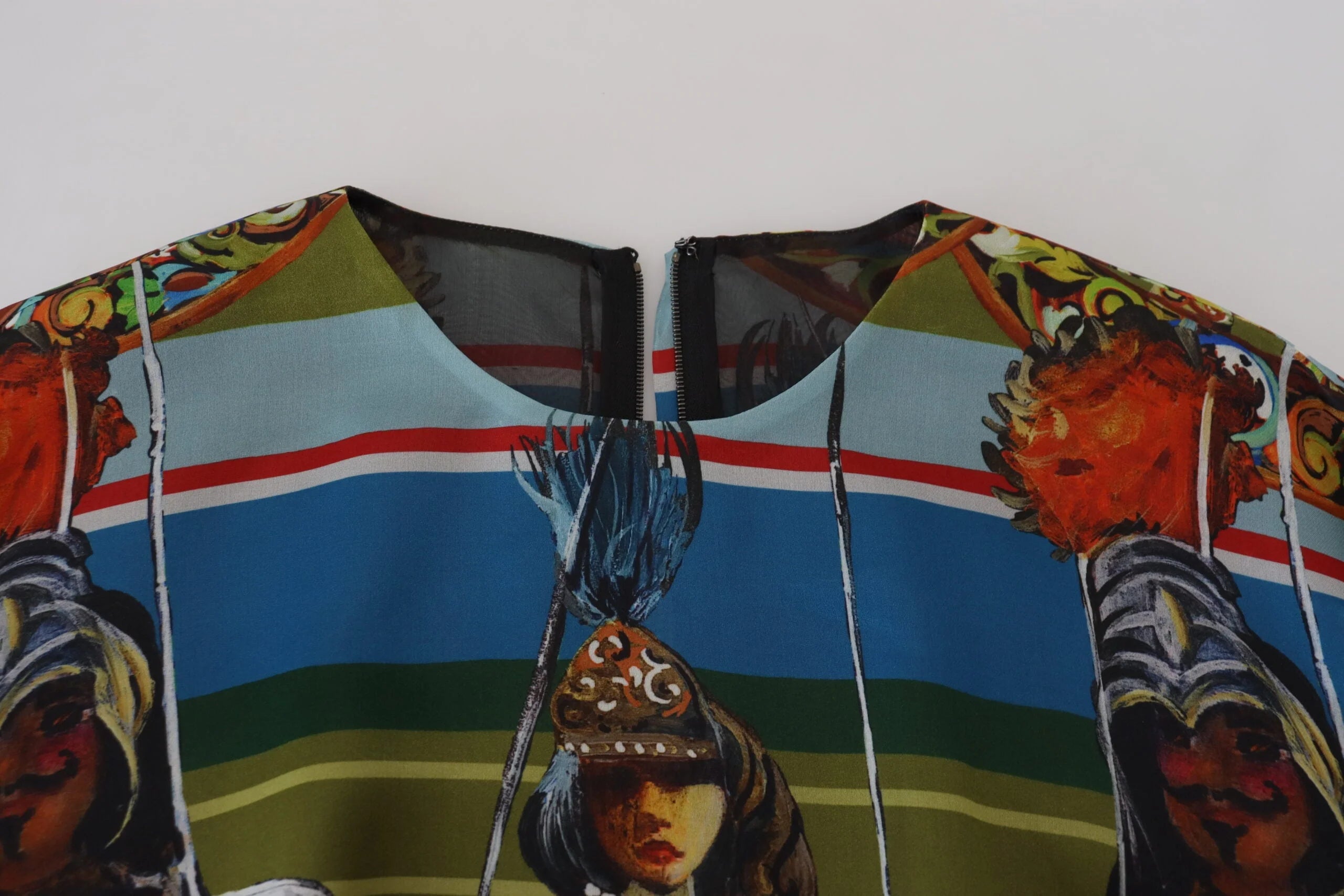 Dolce & Gabbana Multicolor Sicily Silk A-line Long Gown Dress - IT40|S - Dresses