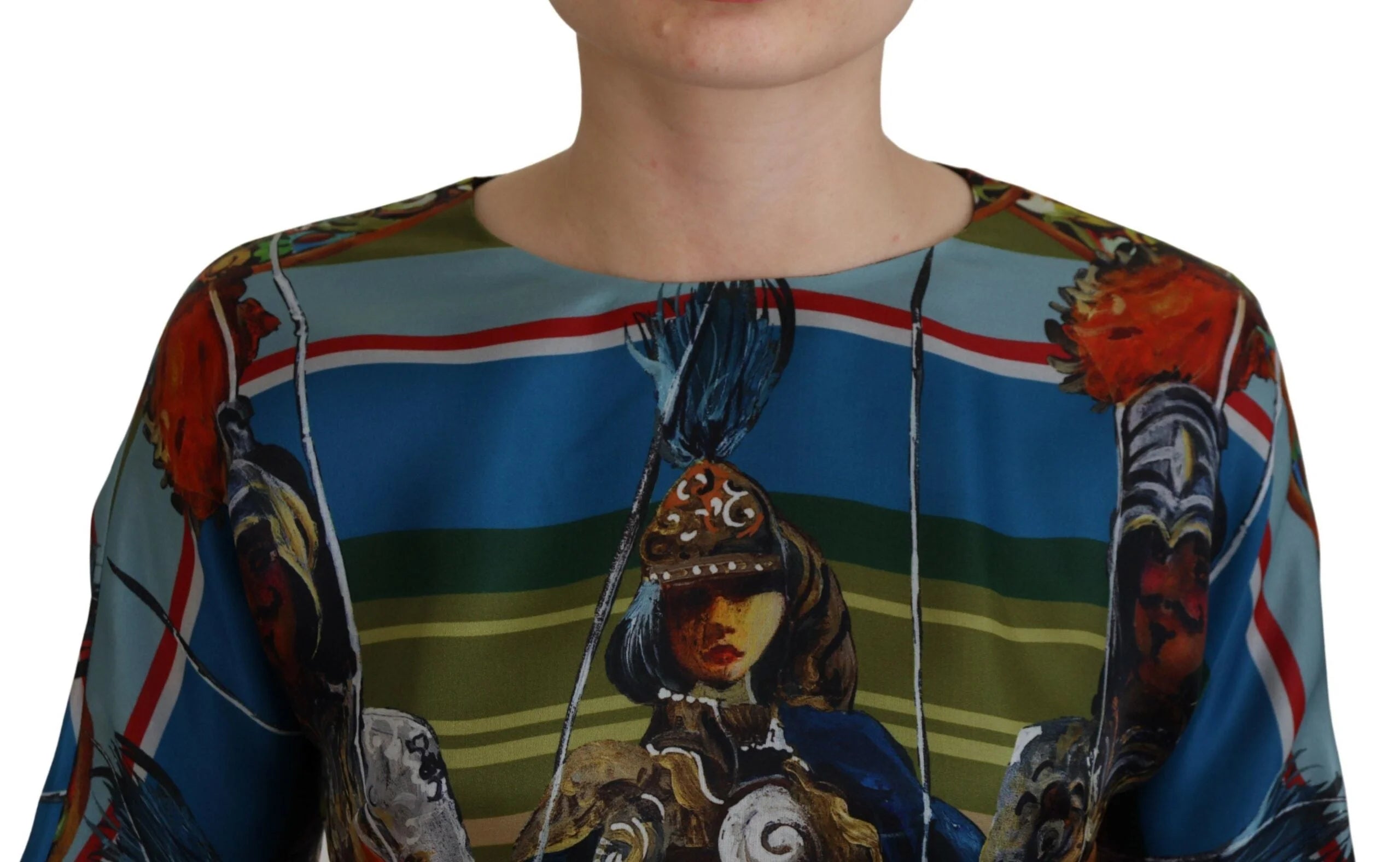 Dolce & Gabbana Multicolor Sicily Silk A-line Long Gown Dress - IT40|S - Dresses