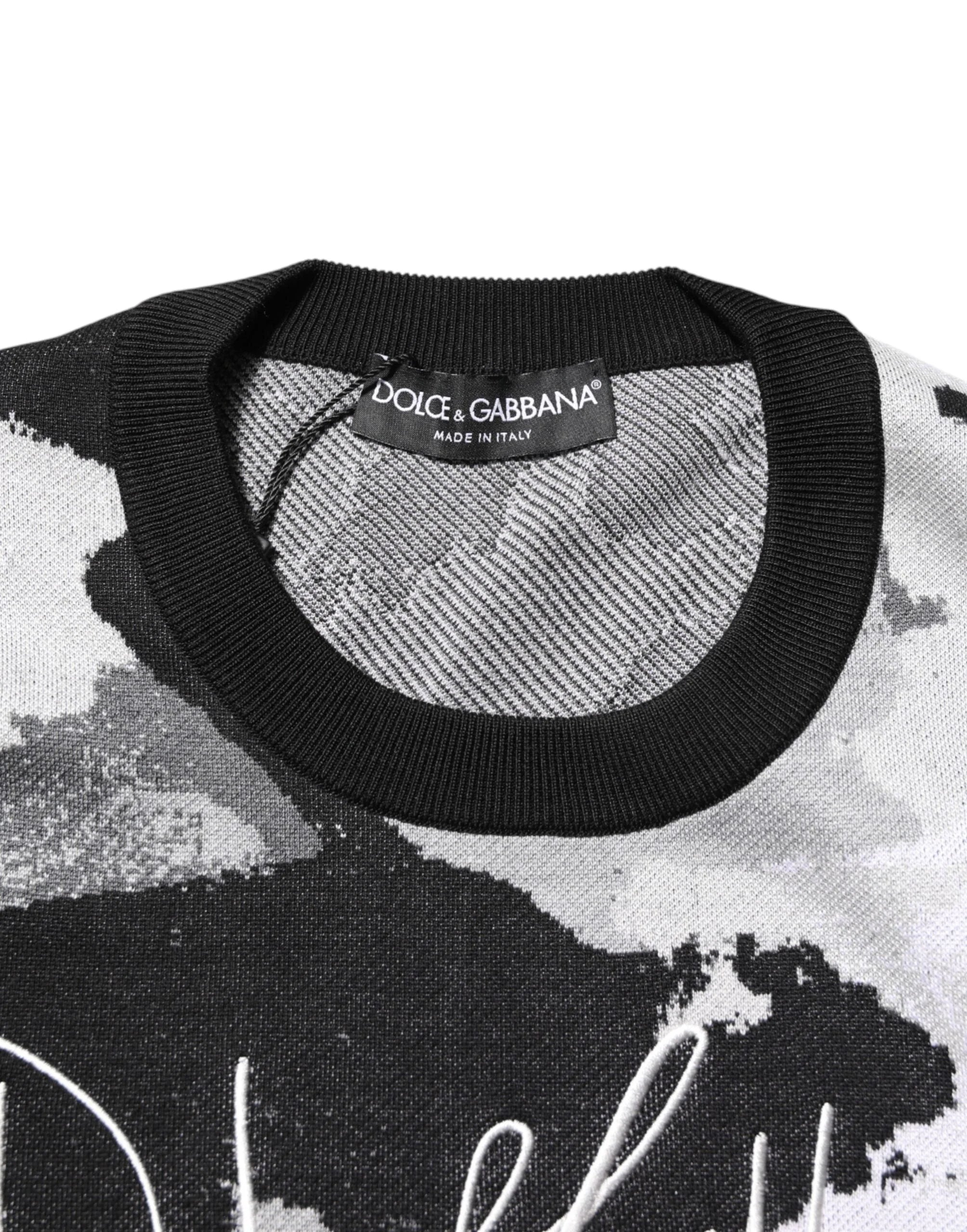 Dolce & Gabbana Multicolor Silk Camouflage Pullover Sweater - Sweaters