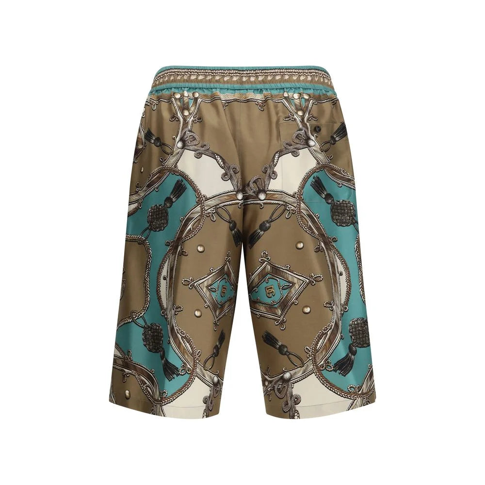 Dolce & Gabbana Multicolor Silk Cargo Shorts - IT48 | M
