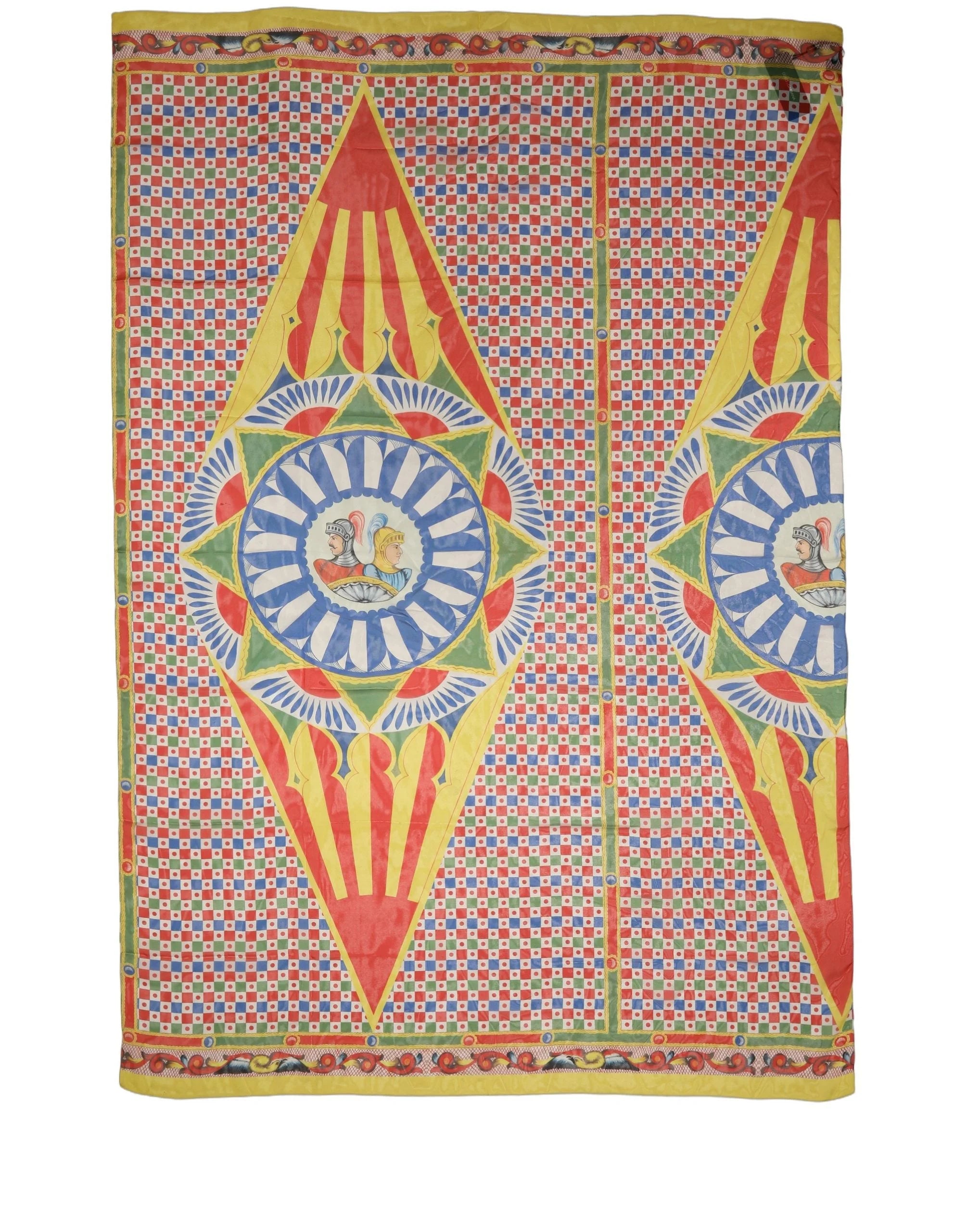 Dolce & Gabbana Multicolor Silk Carretto Print Stole Scarf
