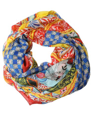 Dolce & Gabbana Multicolor Silk Carretto Shawl Stole Scarf