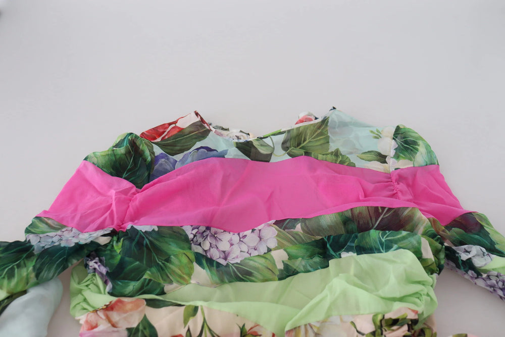 Dolce & Gabbana Multicolor Silk Floral Bodycon Sheath Dress - Dresses