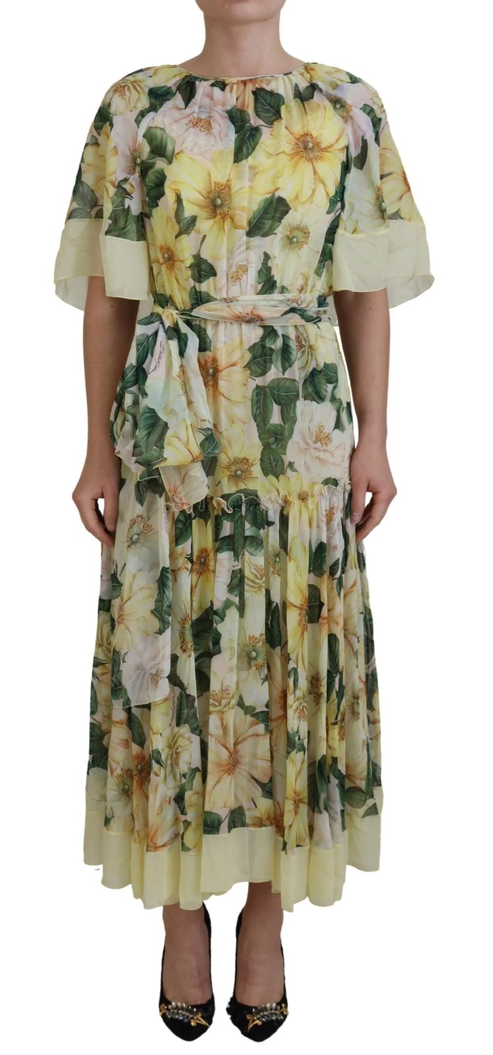 Dolce & Gabbana Multicolor Silk Floral Print Long Maxi Dress - IT36|XXS - Dresses