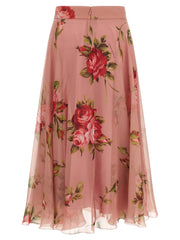 Dolce & Gabbana Multicolor Silk Midi Skirt