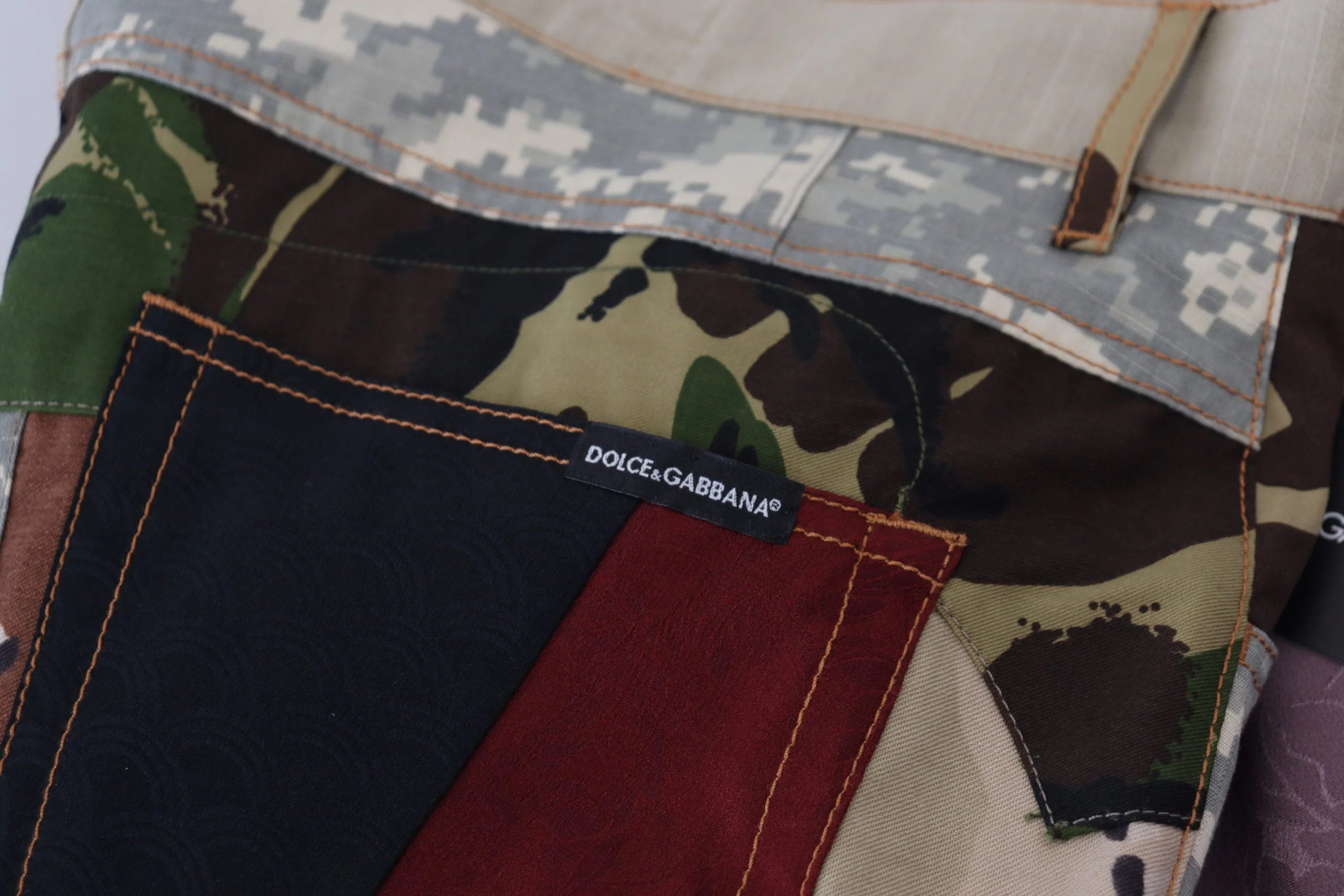 Dolce & Gabbana Multicolor Silk Patchwork Men Denim Jeans - IT48 | M - Jeans