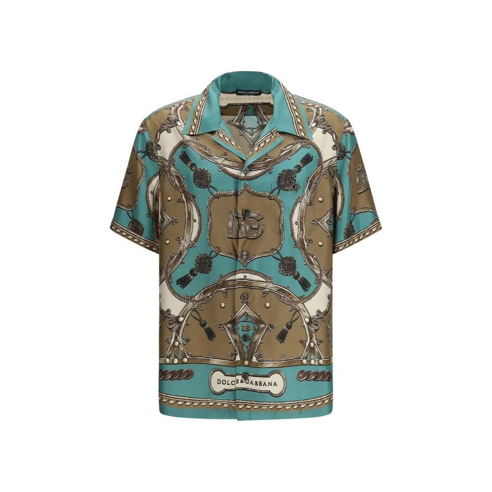 Koszula Dolce & Gabbana, wielokolorowa jedwabna
