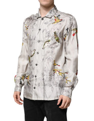 Dolce & Gabbana Multicolor Silk Printed Button Down Shirt - Shirts